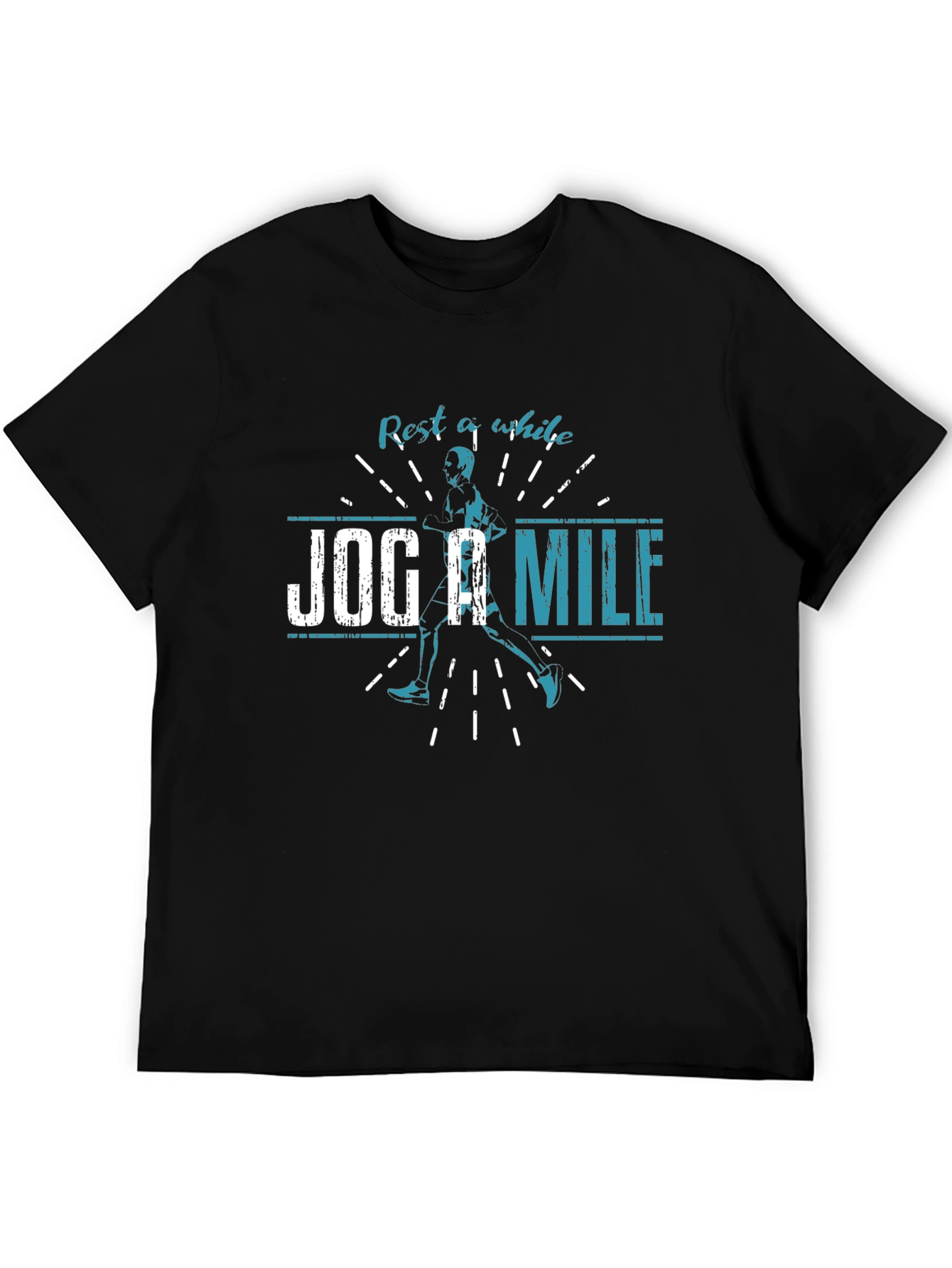 Rest A While Jog A Mile T-Shirt - Black