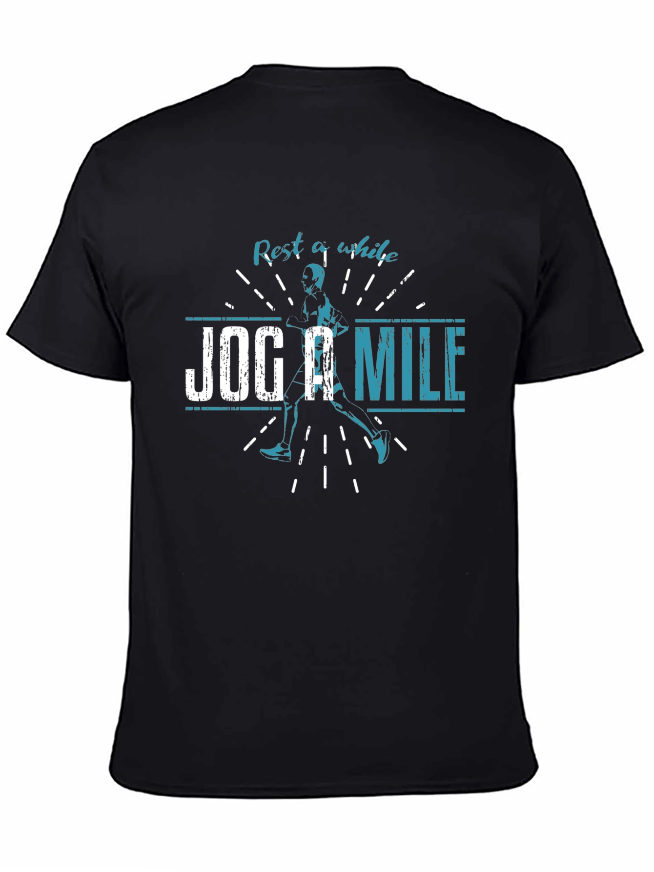 Rest A While Jog A Mile T-Shirt - Black