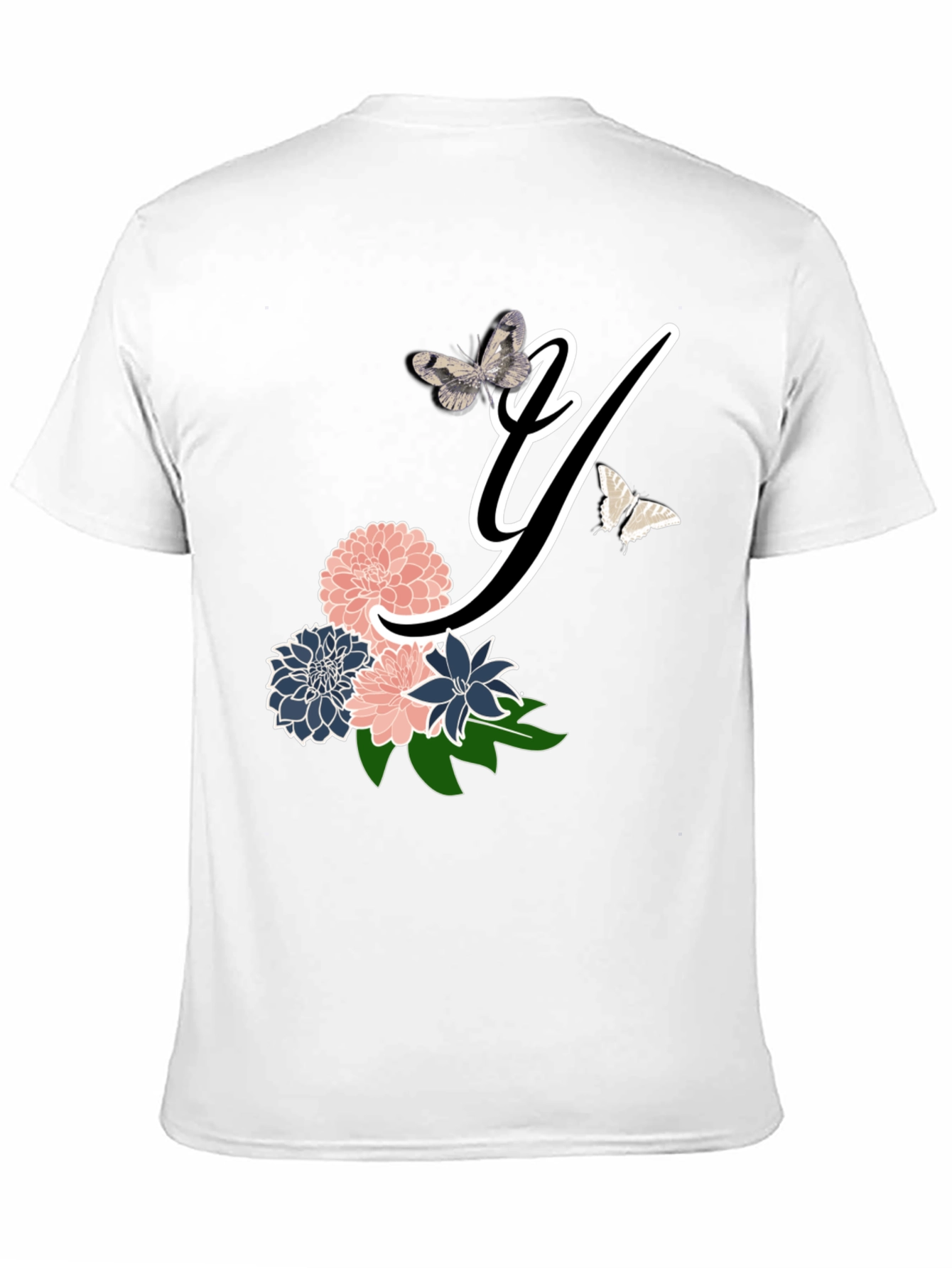 Floral Initial Y Graphic T-Shirt