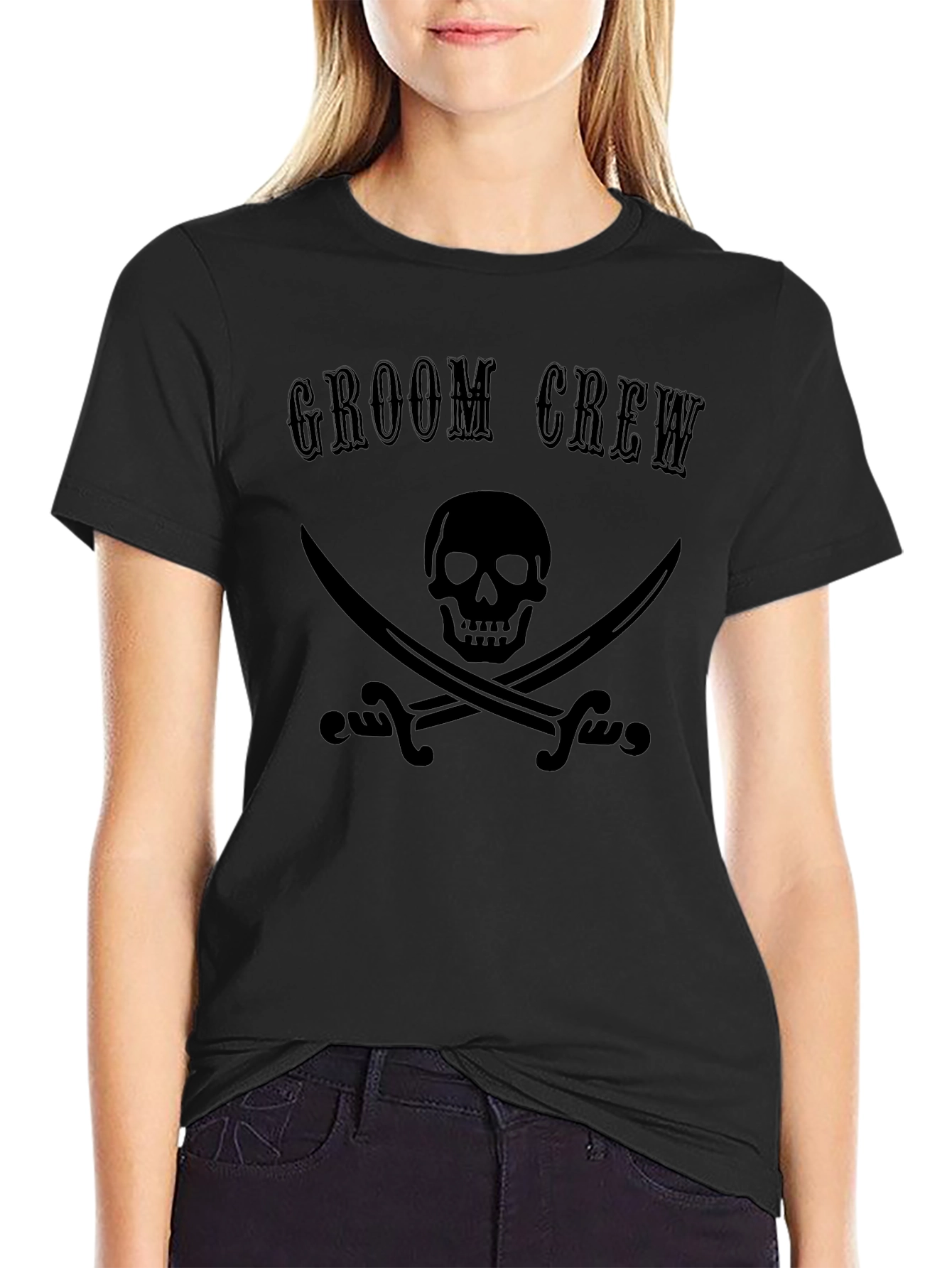 Groom Crew Pirate Skull T-Shirt