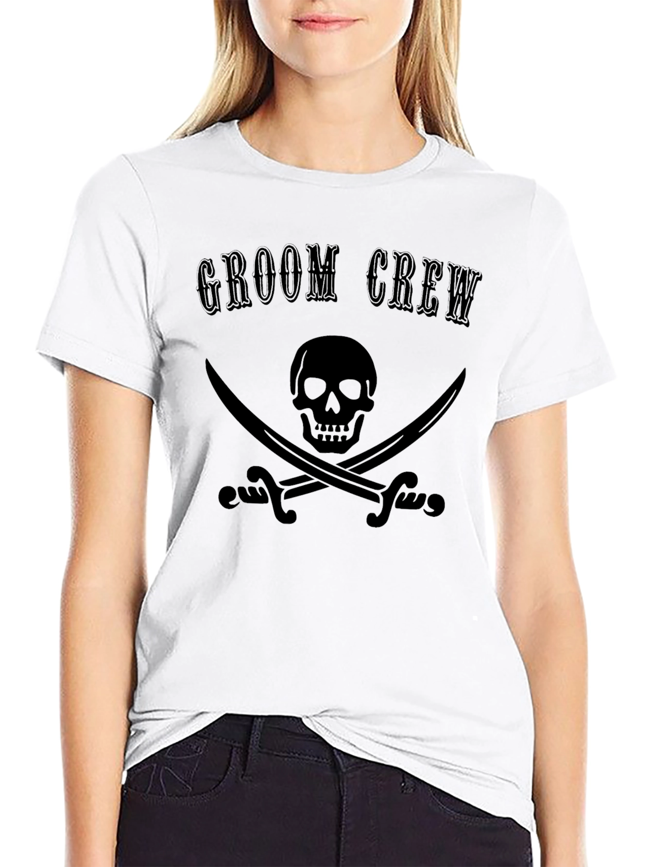 Groom Crew Pirate Skull T-Shirt