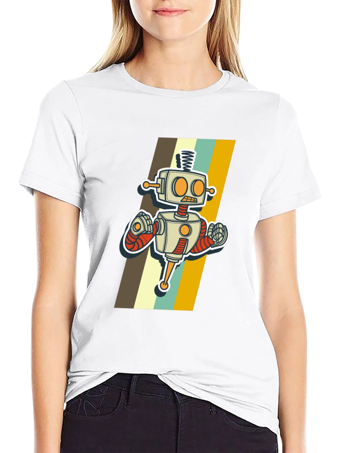 Retro Robot Graphic T-Shirt