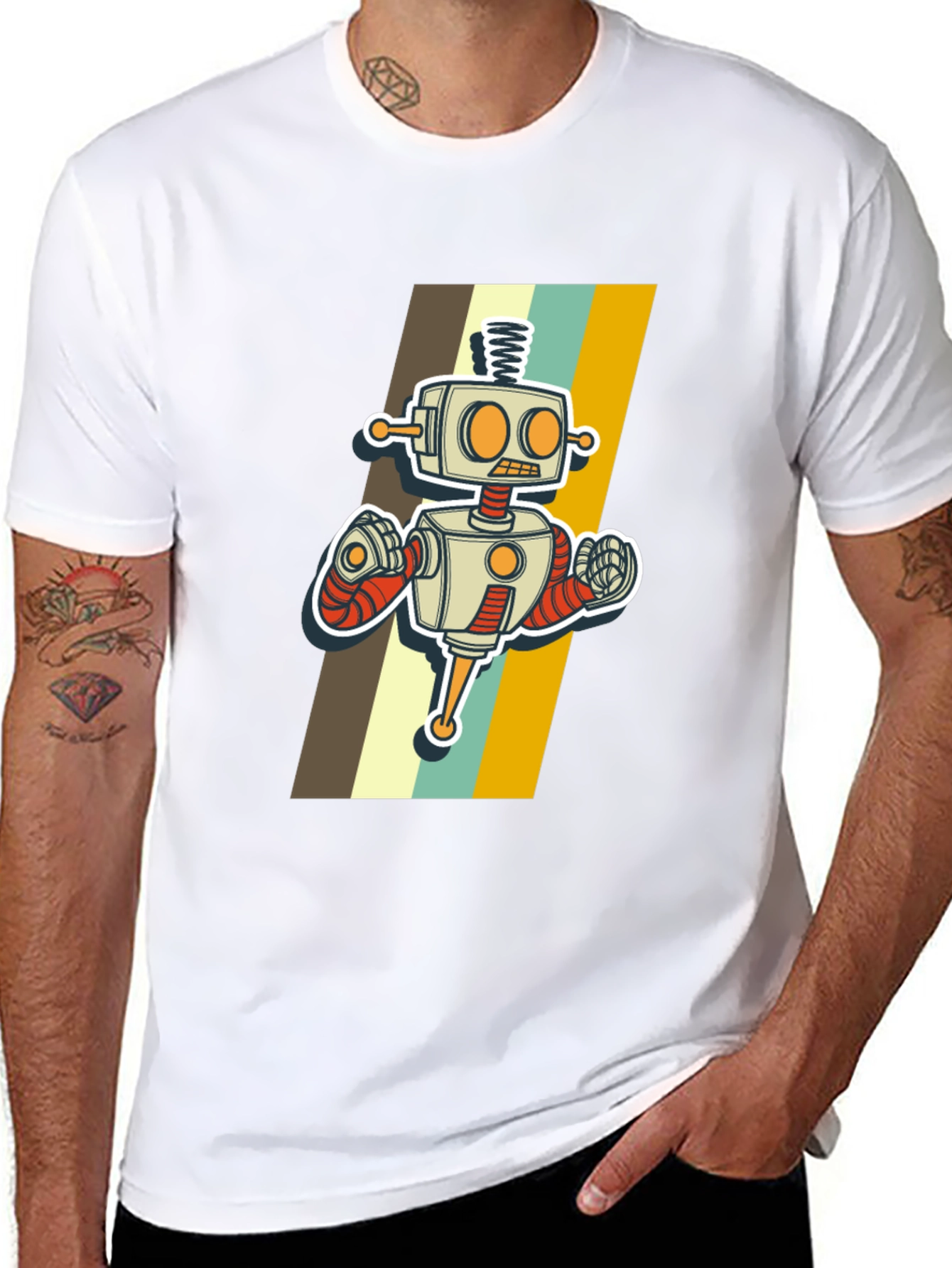 Retro Robot Graphic T-Shirt