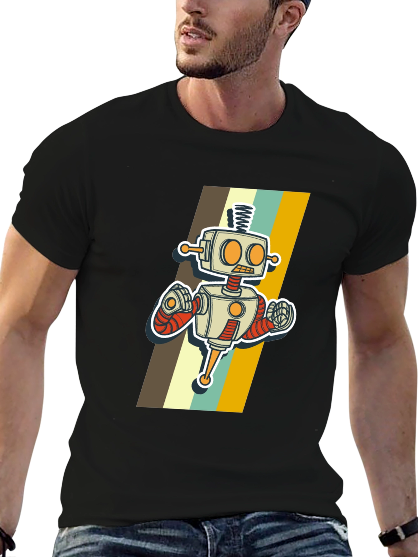 Retro Robot Graphic T-Shirt