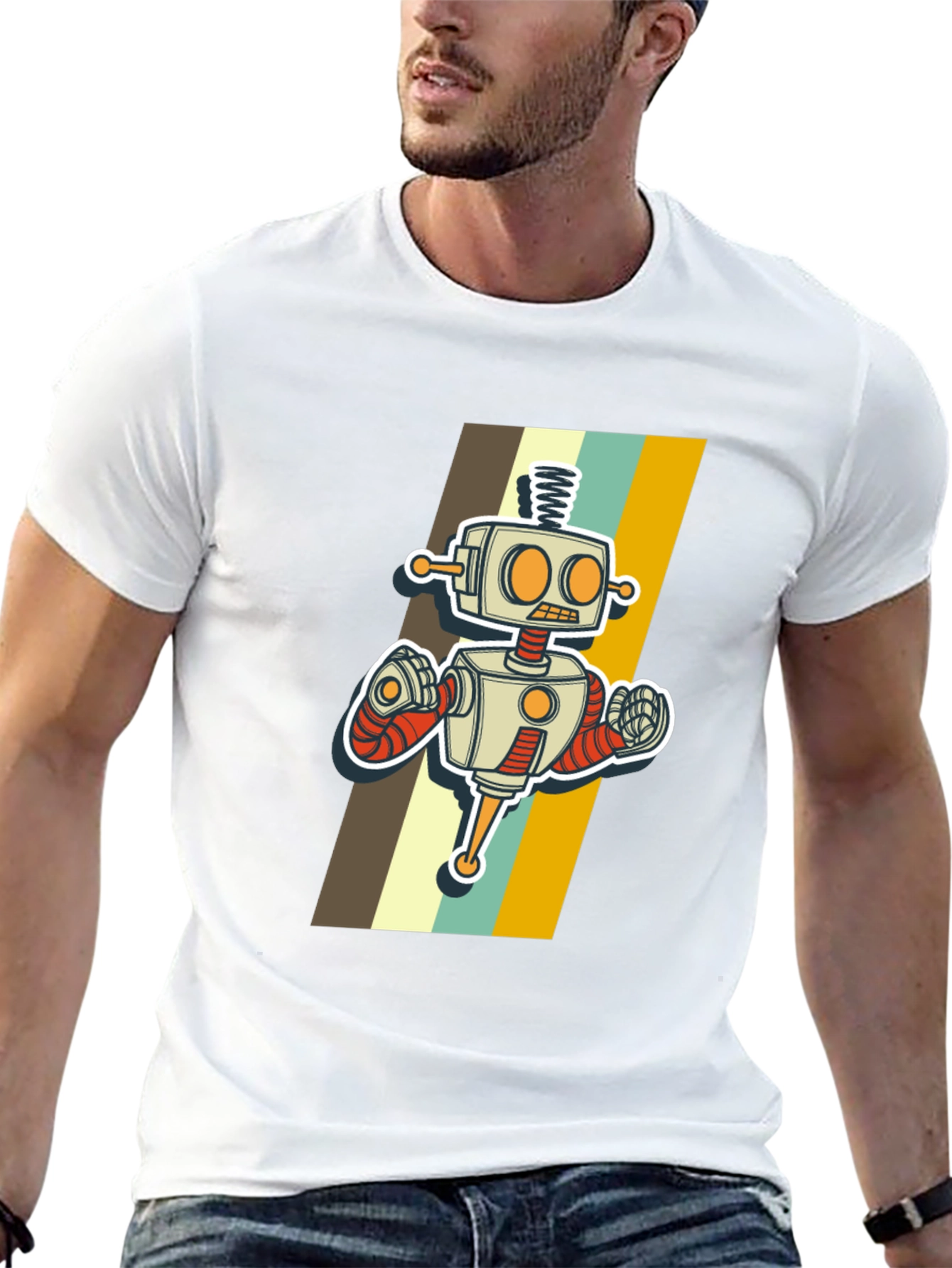 Retro Robot Graphic T-Shirt