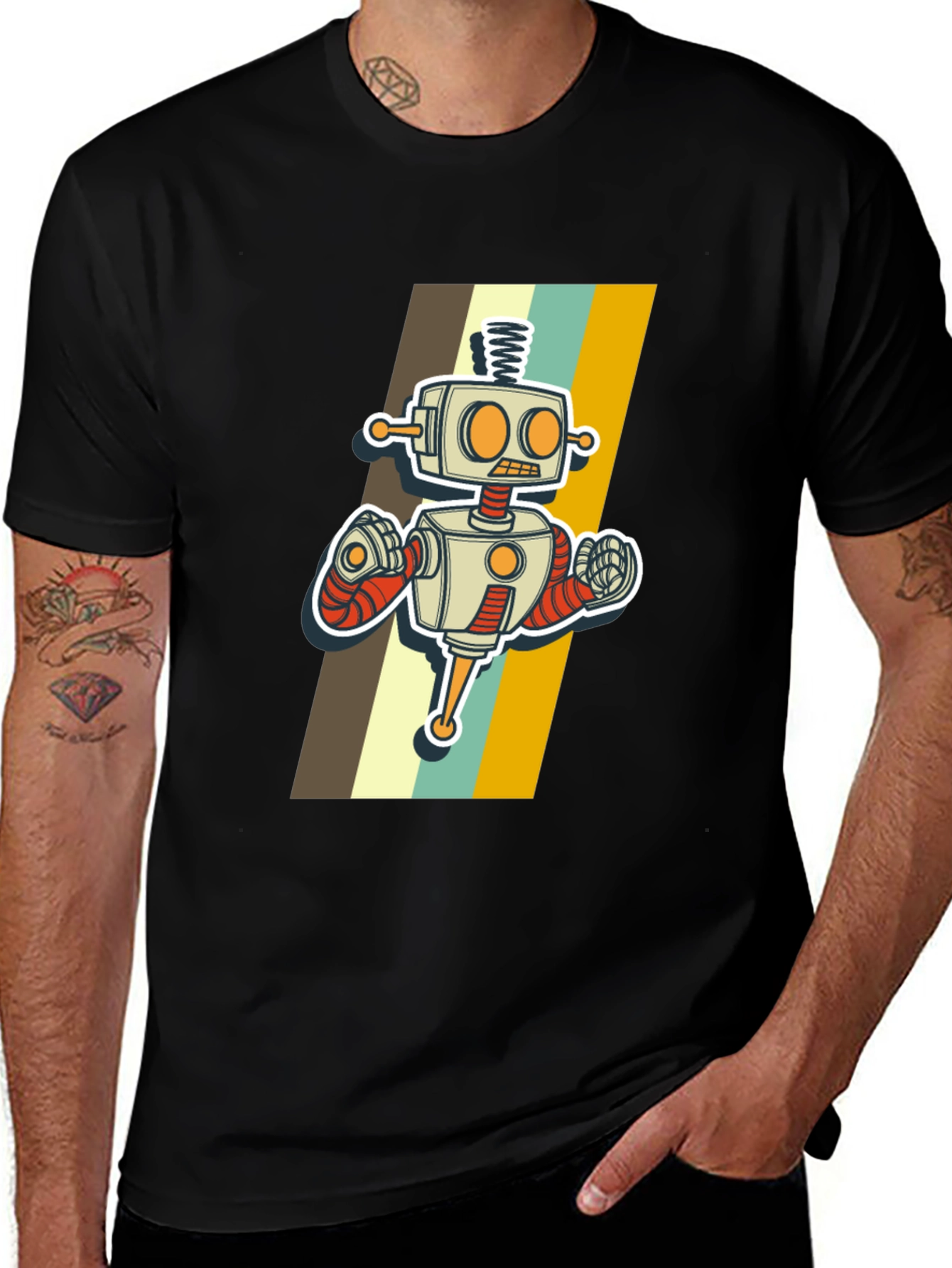 Retro Robot Graphic T-Shirt