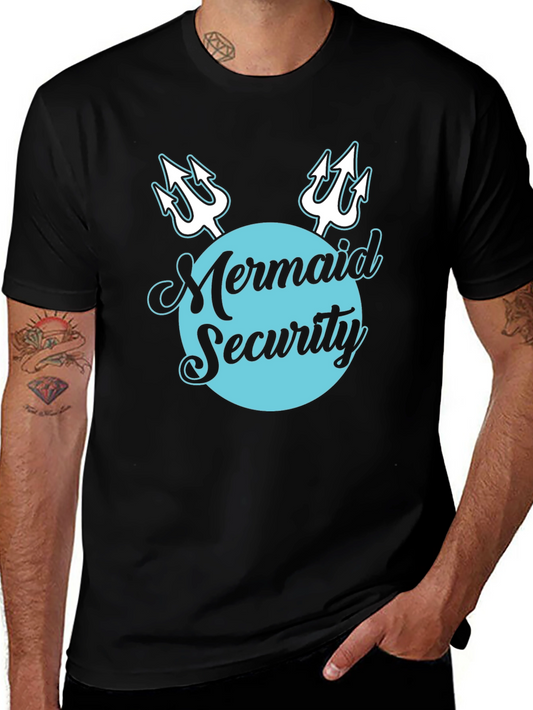 Mermaid Security Tee - Novelty Graphic T-Shirt