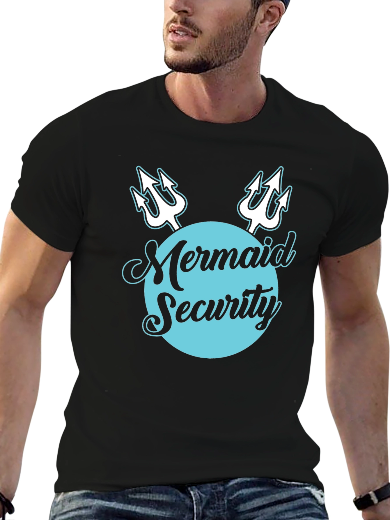 Mermaid Security Tee - Novelty Graphic T-Shirt