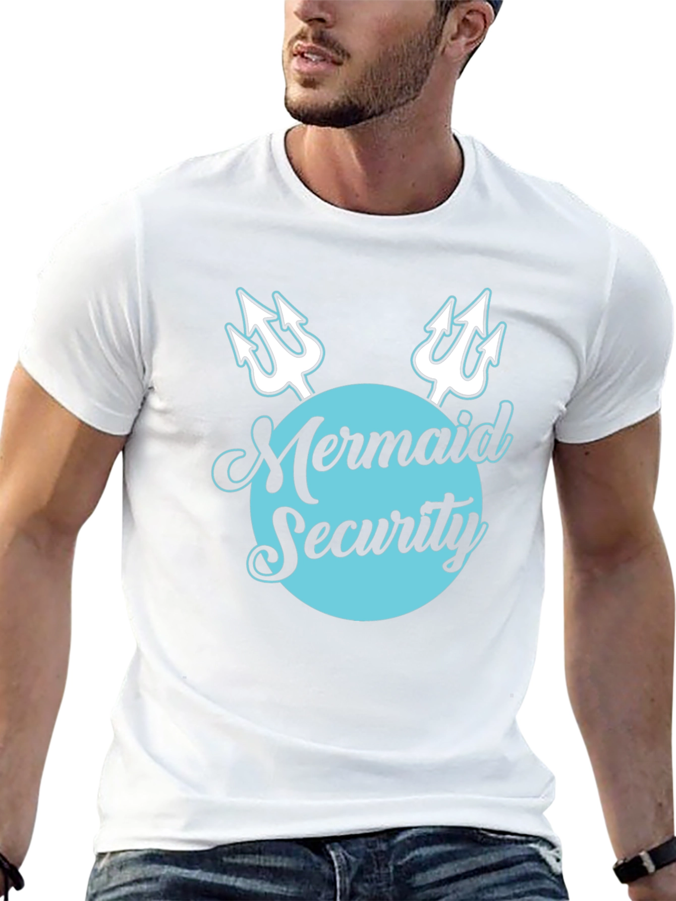 Mermaid Security Tee - Novelty Graphic T-Shirt