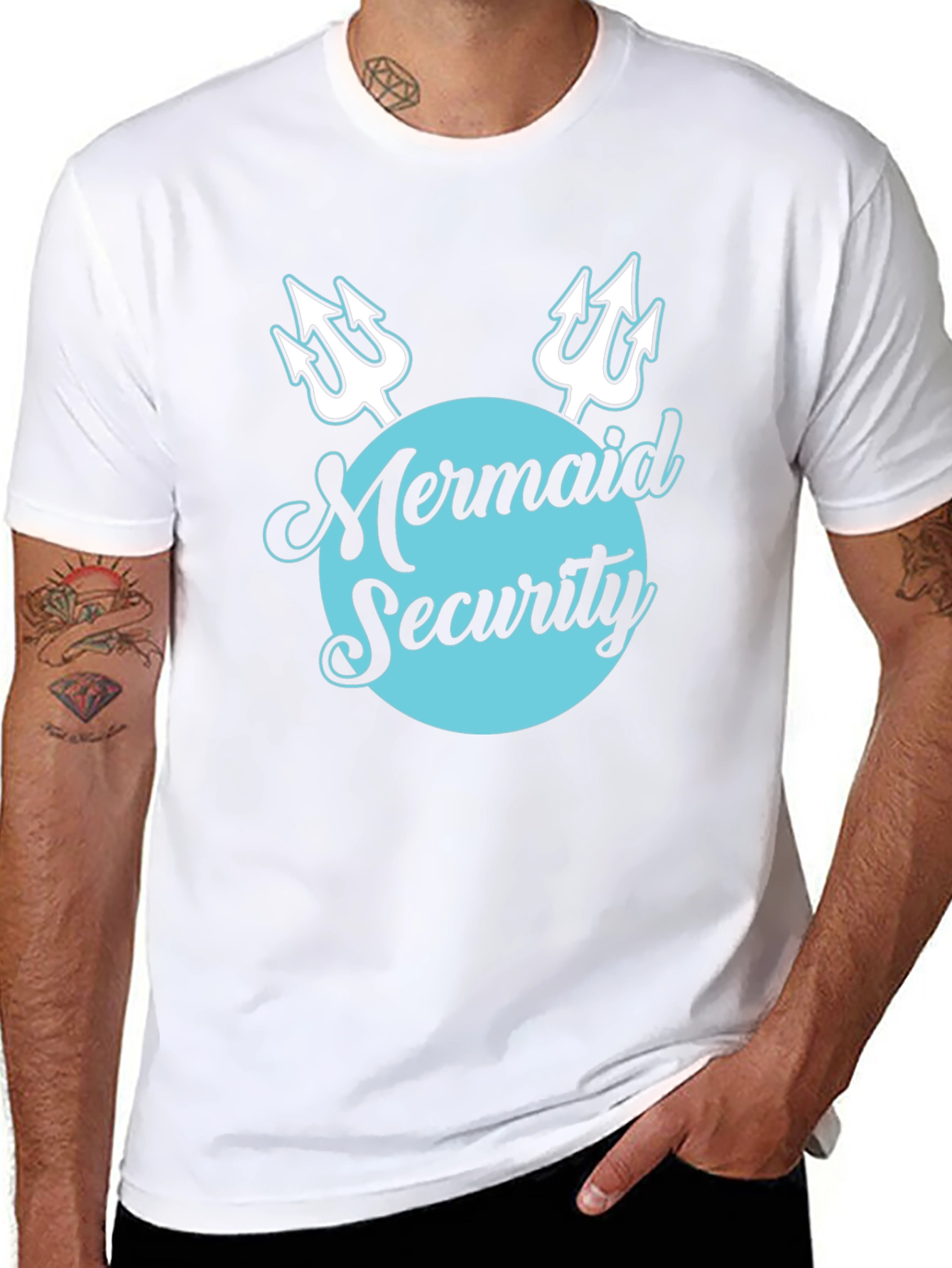Mermaid Security Tee - Novelty Graphic T-Shirt
