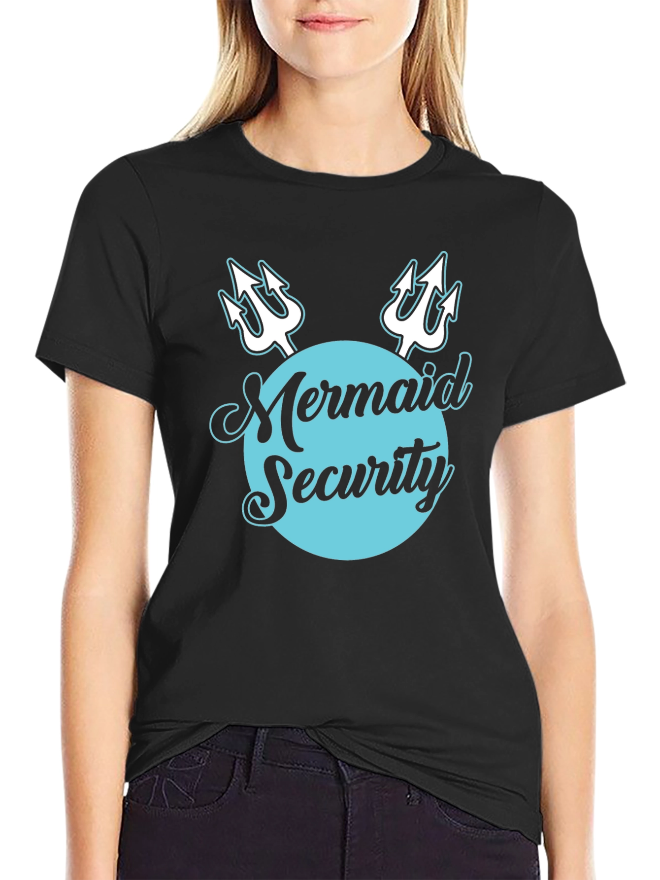 Mermaid Security Tee - Novelty Graphic T-Shirt