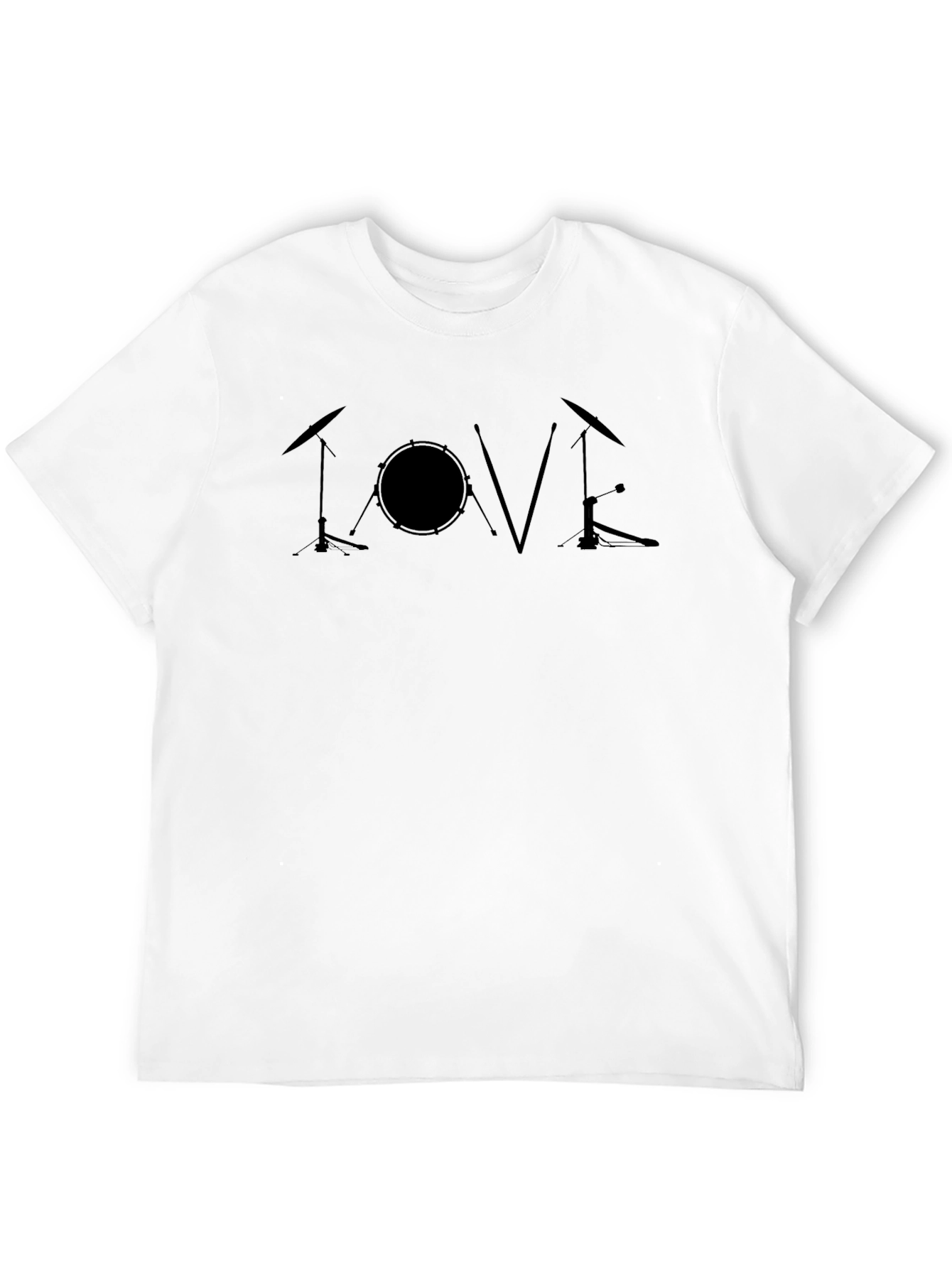 Love Drums Black T-Shirt - Music Lover Tee