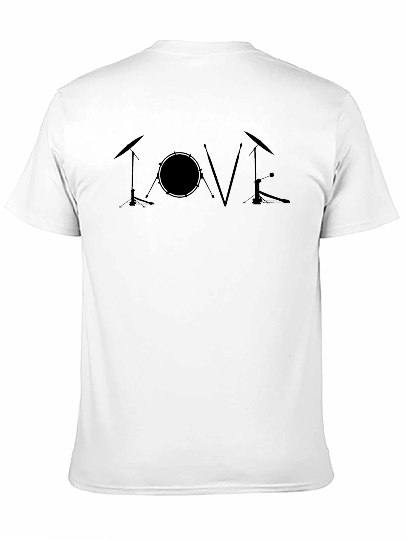 Love Drums Black T-Shirt - Music Lover Tee