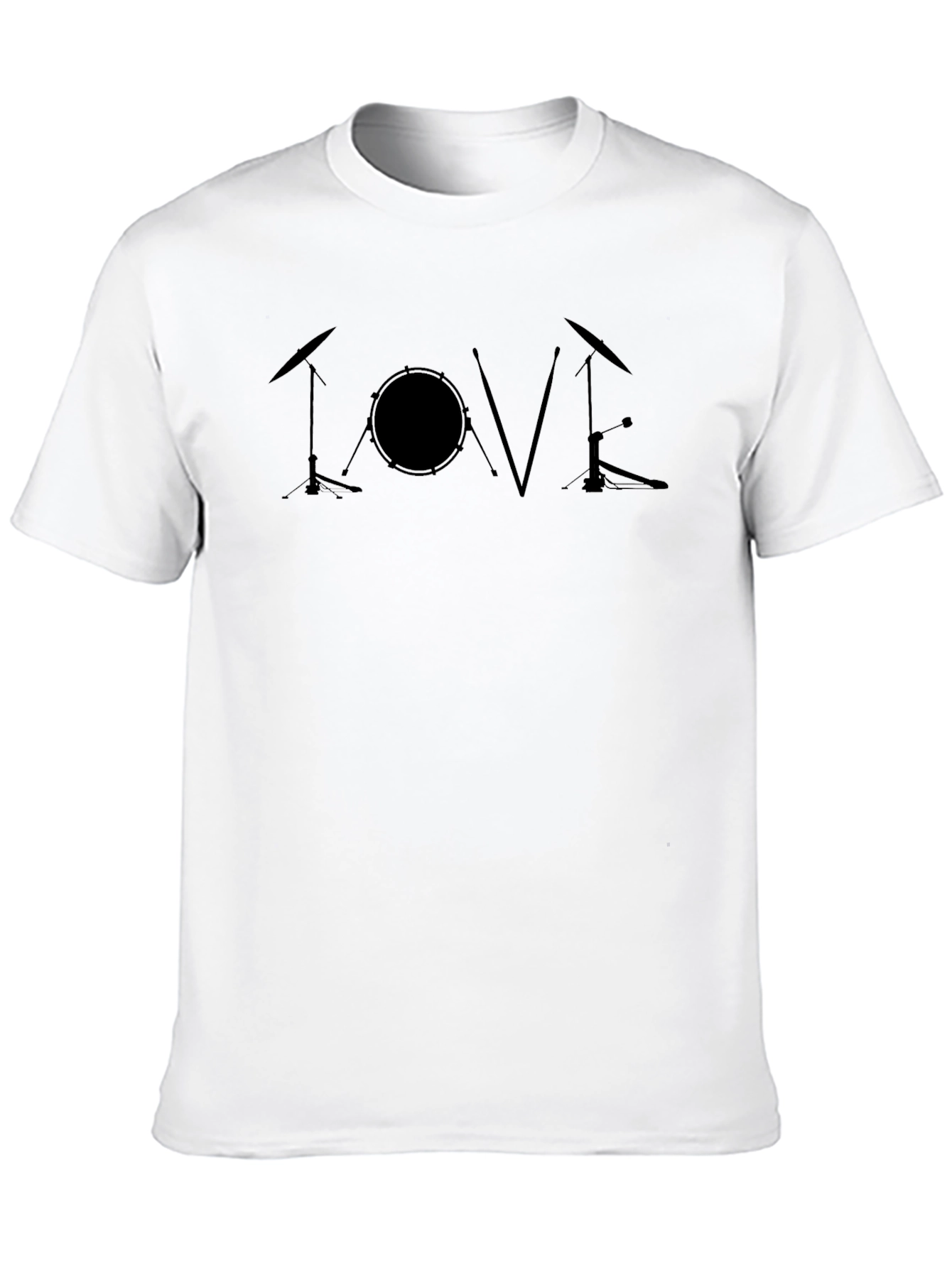 Love Drums Black T-Shirt - Music Lover Tee