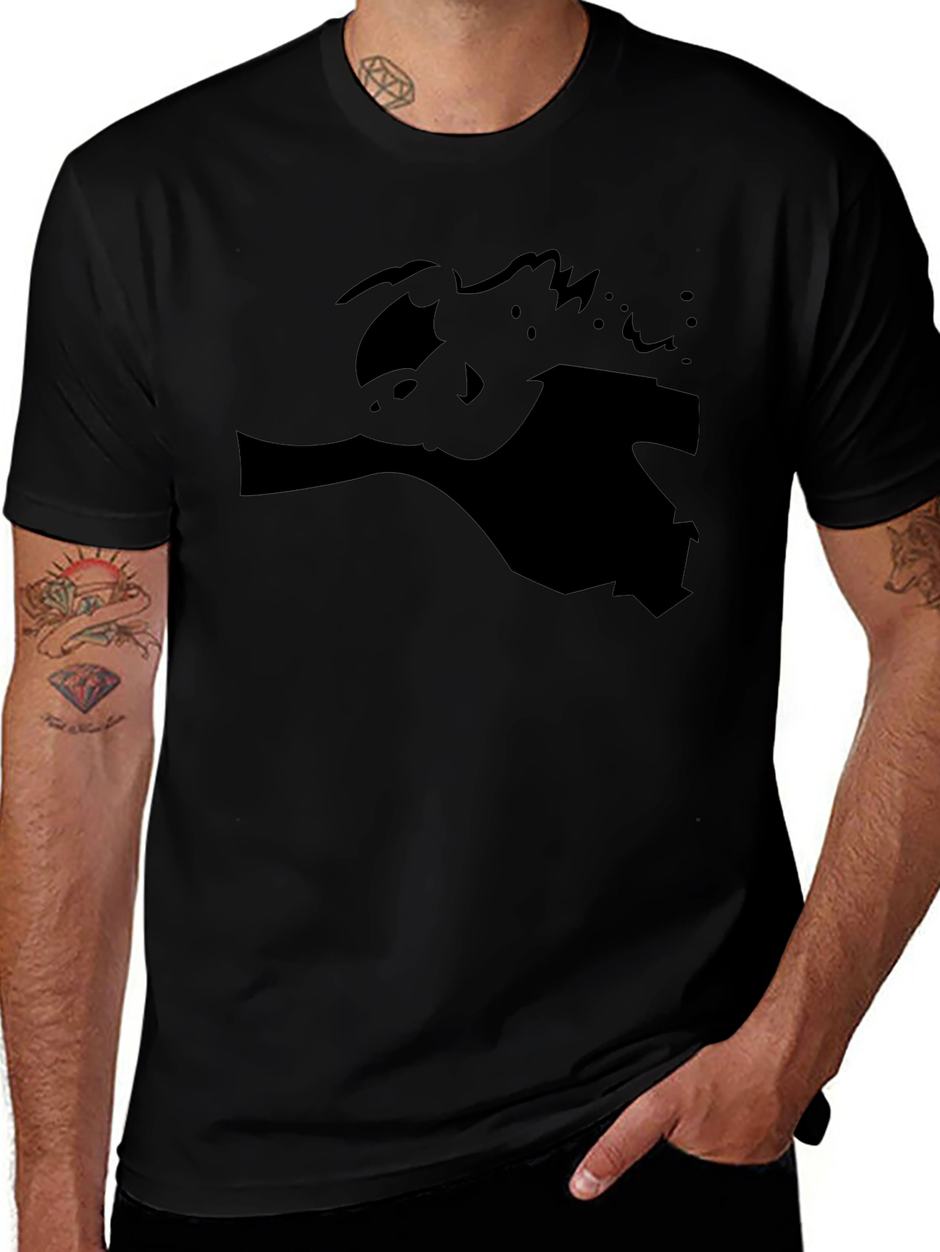 Dark Silhouette Graphic T-Shirt - Modern Casual Tee