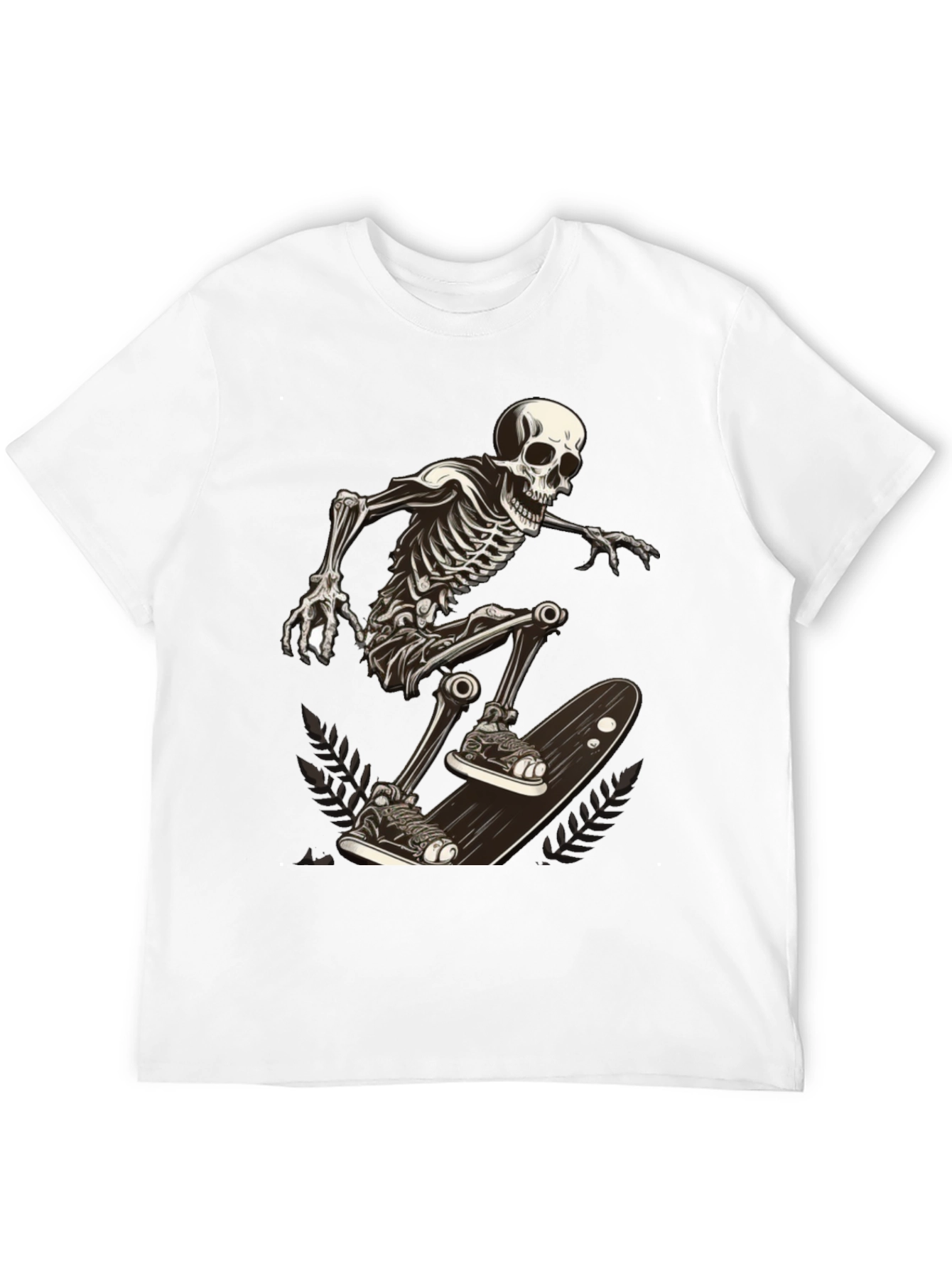 Skeleton Skateboarder Graphic Tee - Cool & Edgy Style