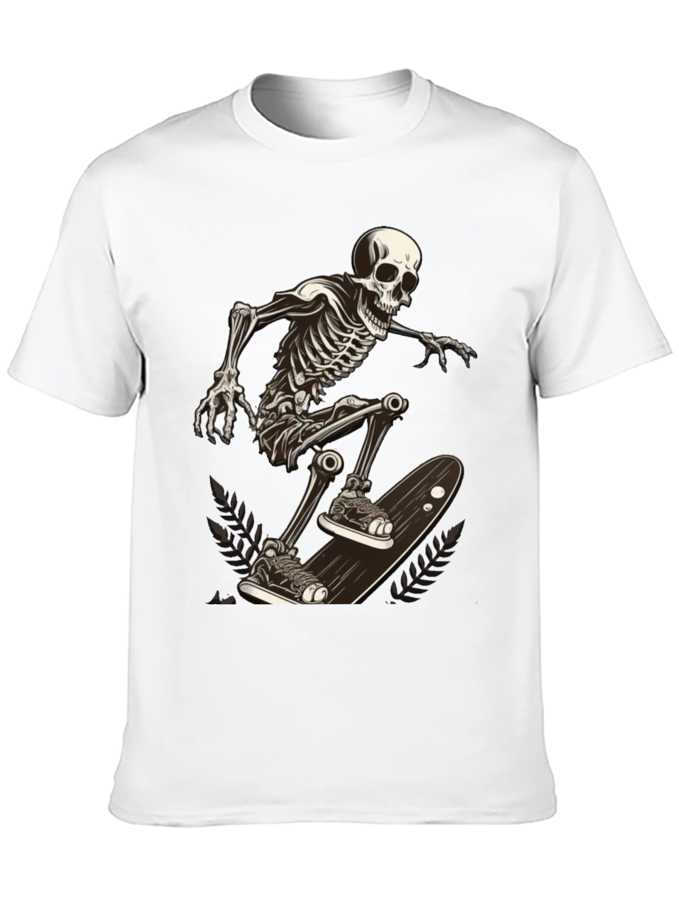 Skeleton Skateboarder Graphic Tee - Cool & Edgy Style