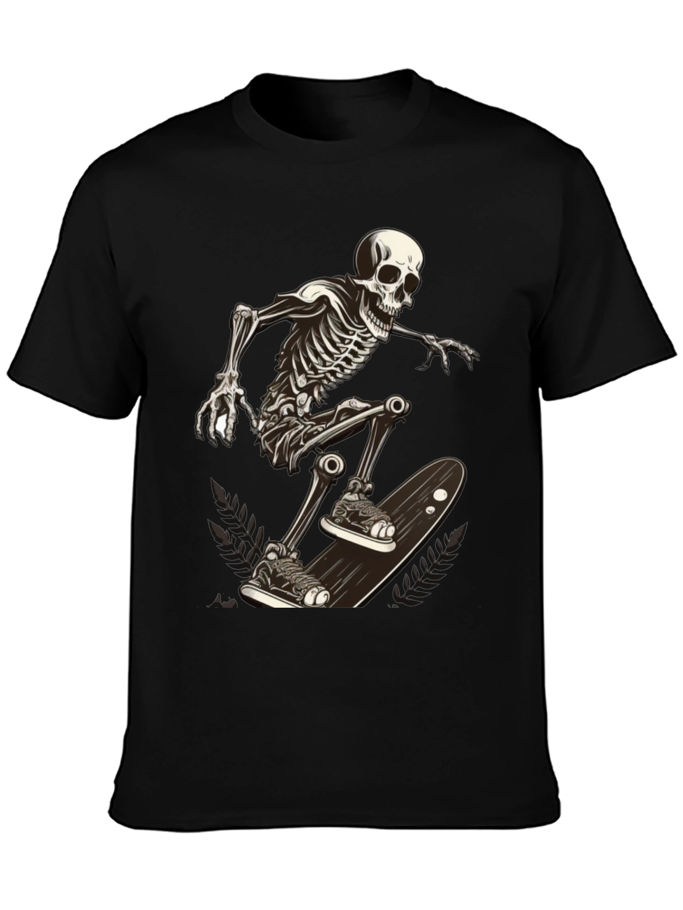 Skeleton Skateboarder Graphic Tee - Cool & Edgy Style