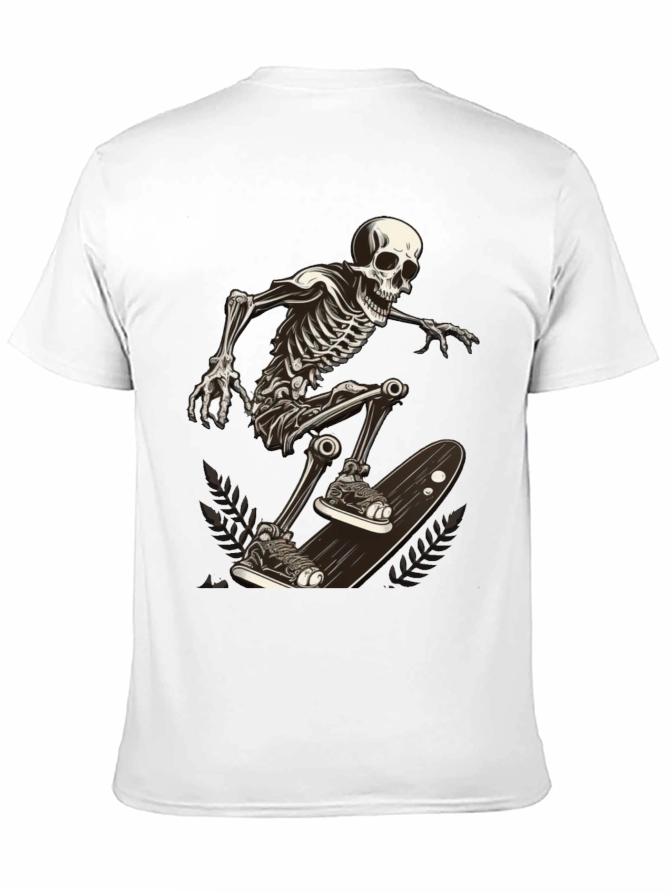 Skeleton Skateboarder Graphic Tee - Cool & Edgy Style