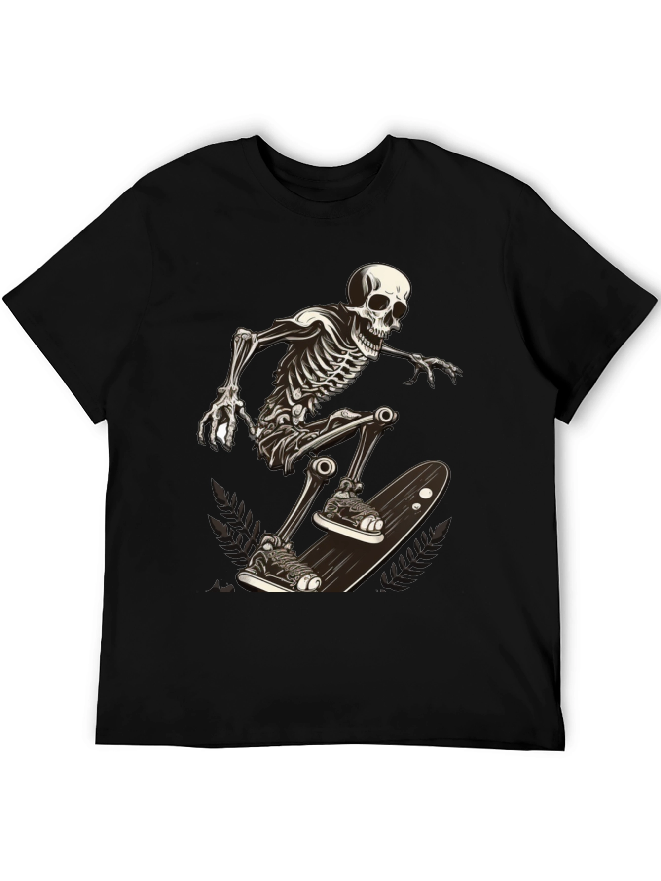 Skeleton Skateboarder Graphic Tee - Cool & Edgy Style
