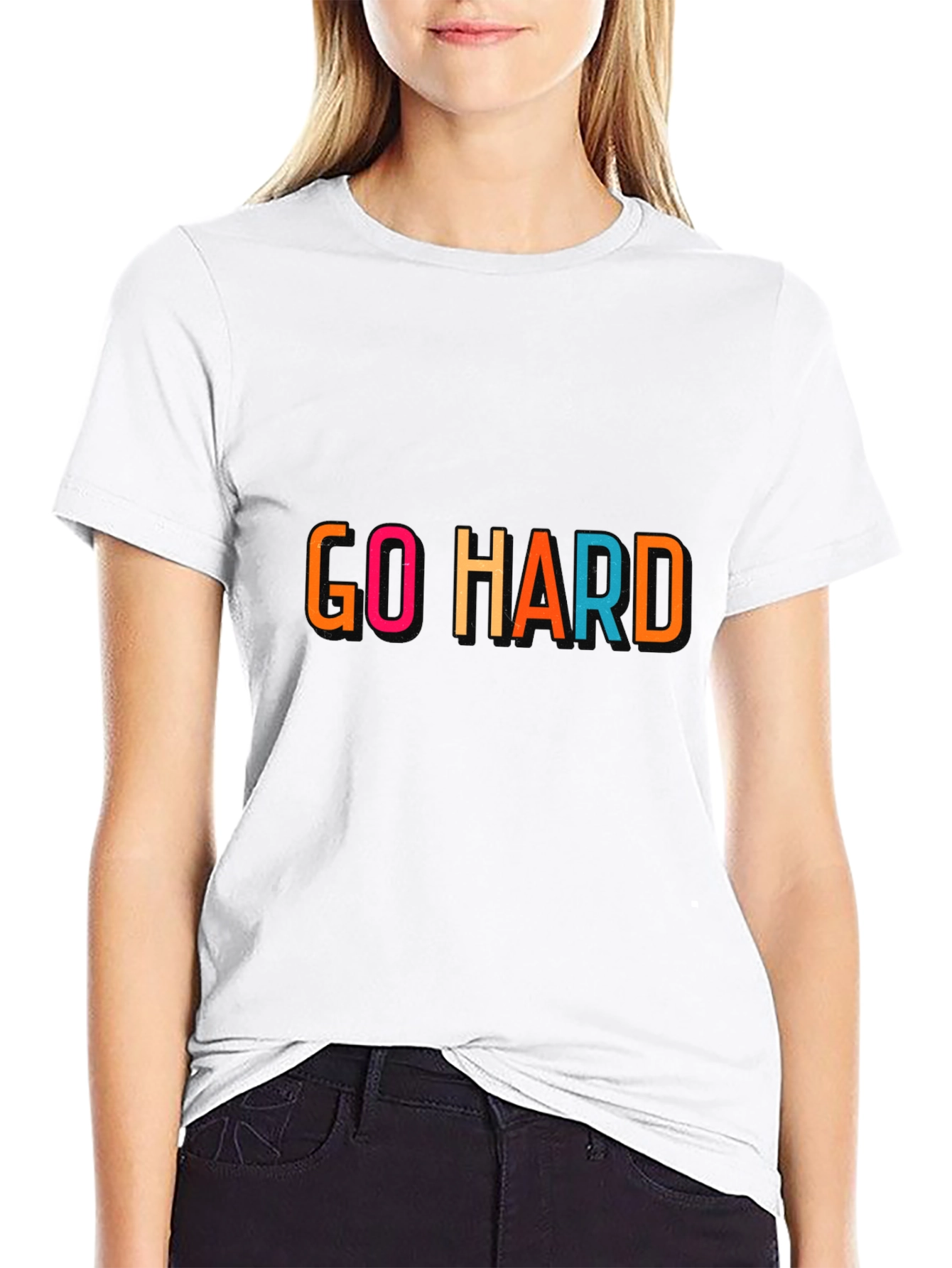Go Hard Graphic Print Crew Neck T-Shirt