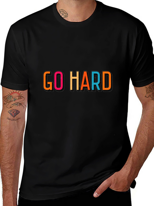 Go Hard Graphic Print Crew Neck T-Shirt