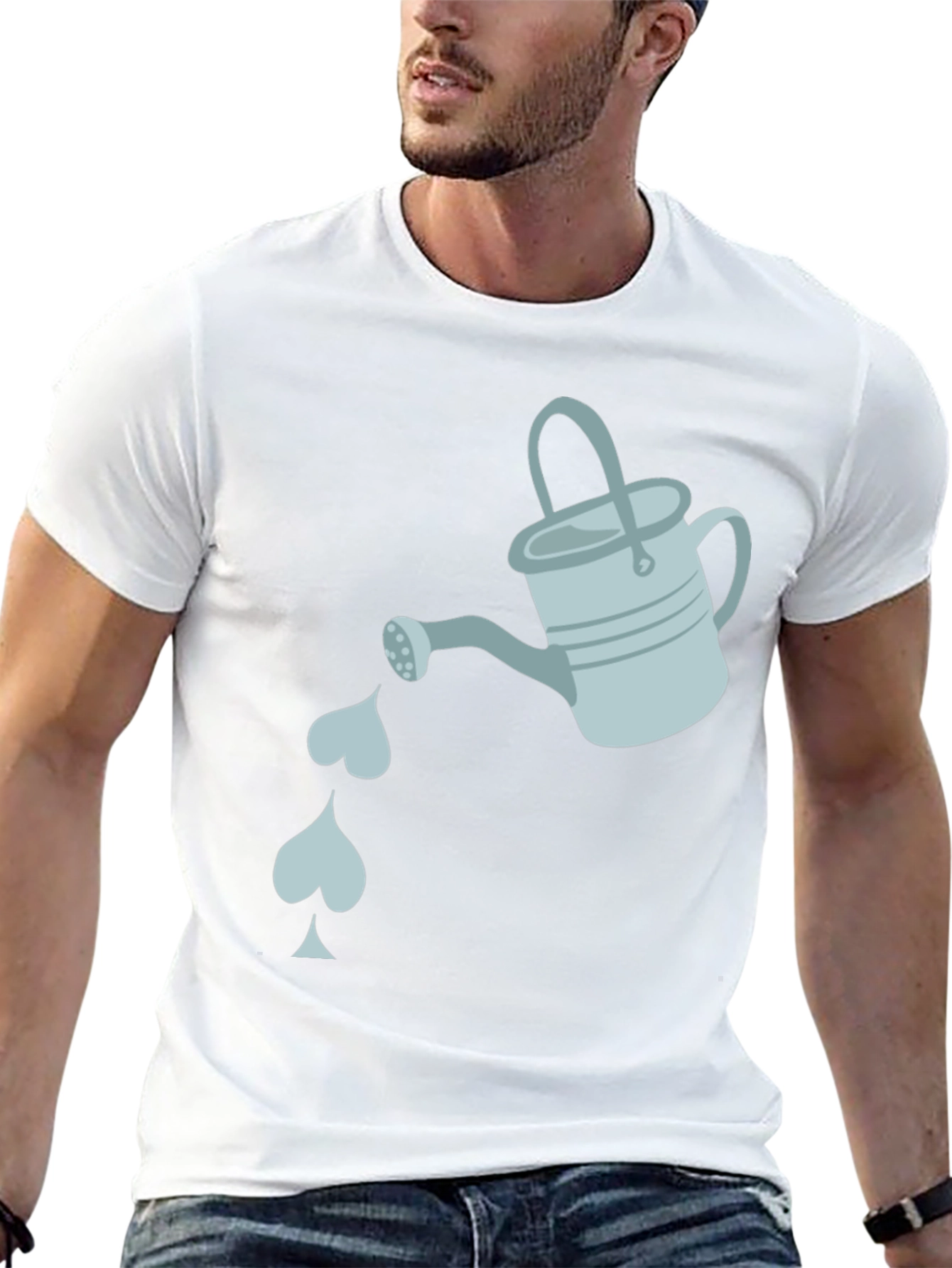 Watering Love T-Shirt - Garden Heart Design