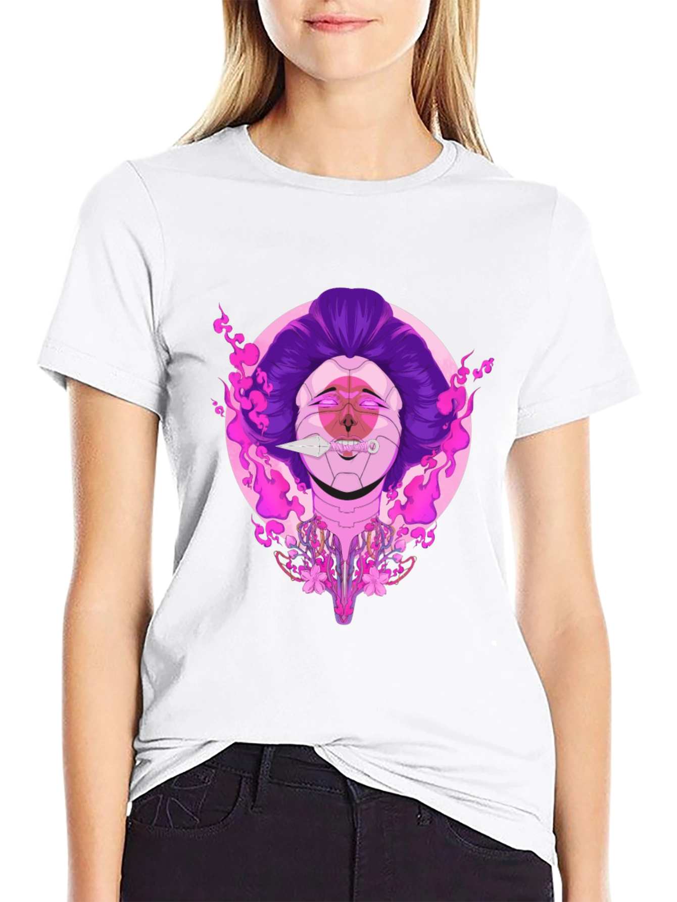 Cyberpunk Geisha Graphic Tee