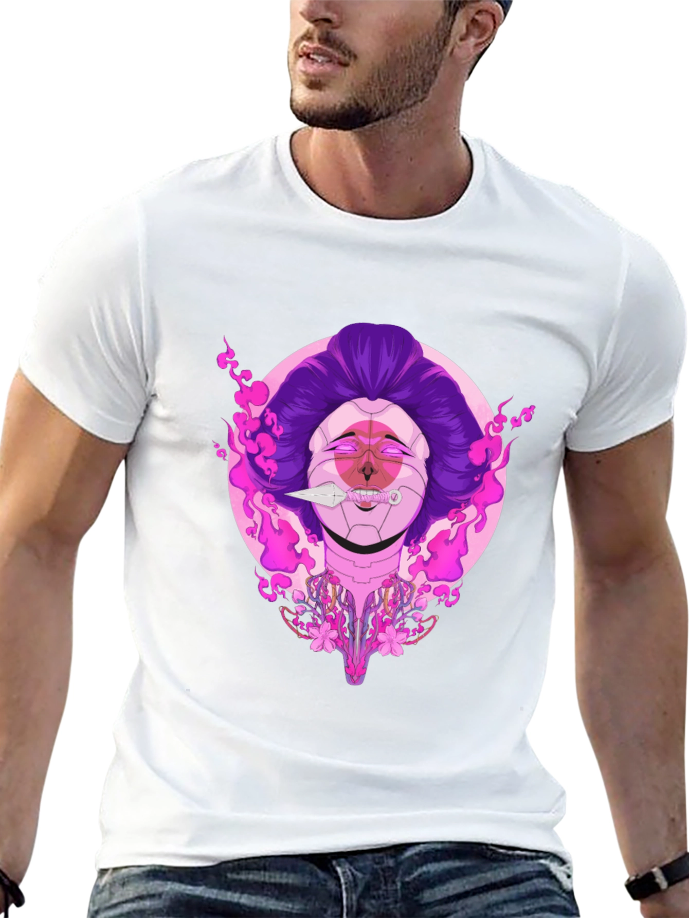 Cyberpunk Geisha Graphic Tee