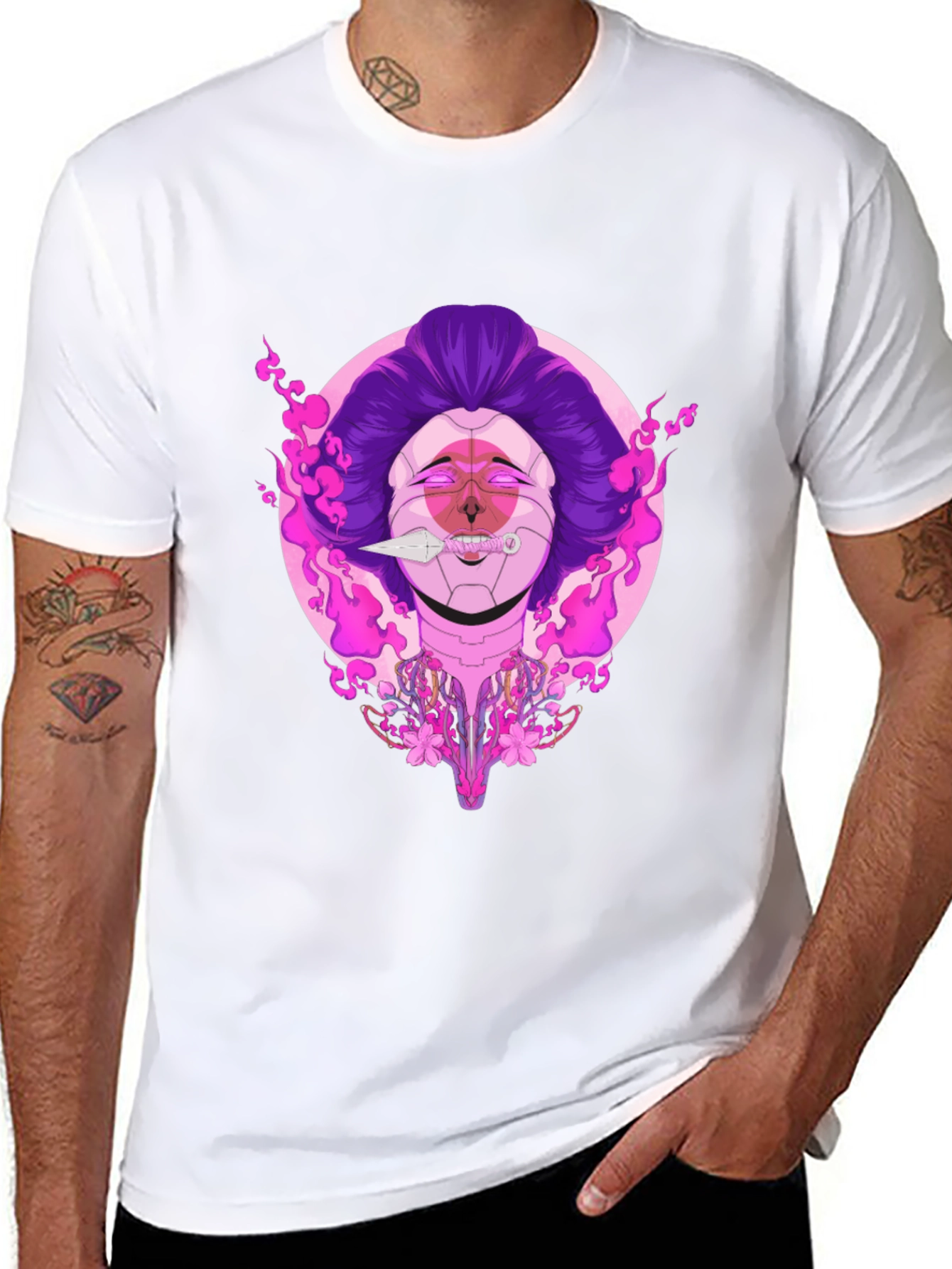 Cyberpunk Geisha Graphic Tee