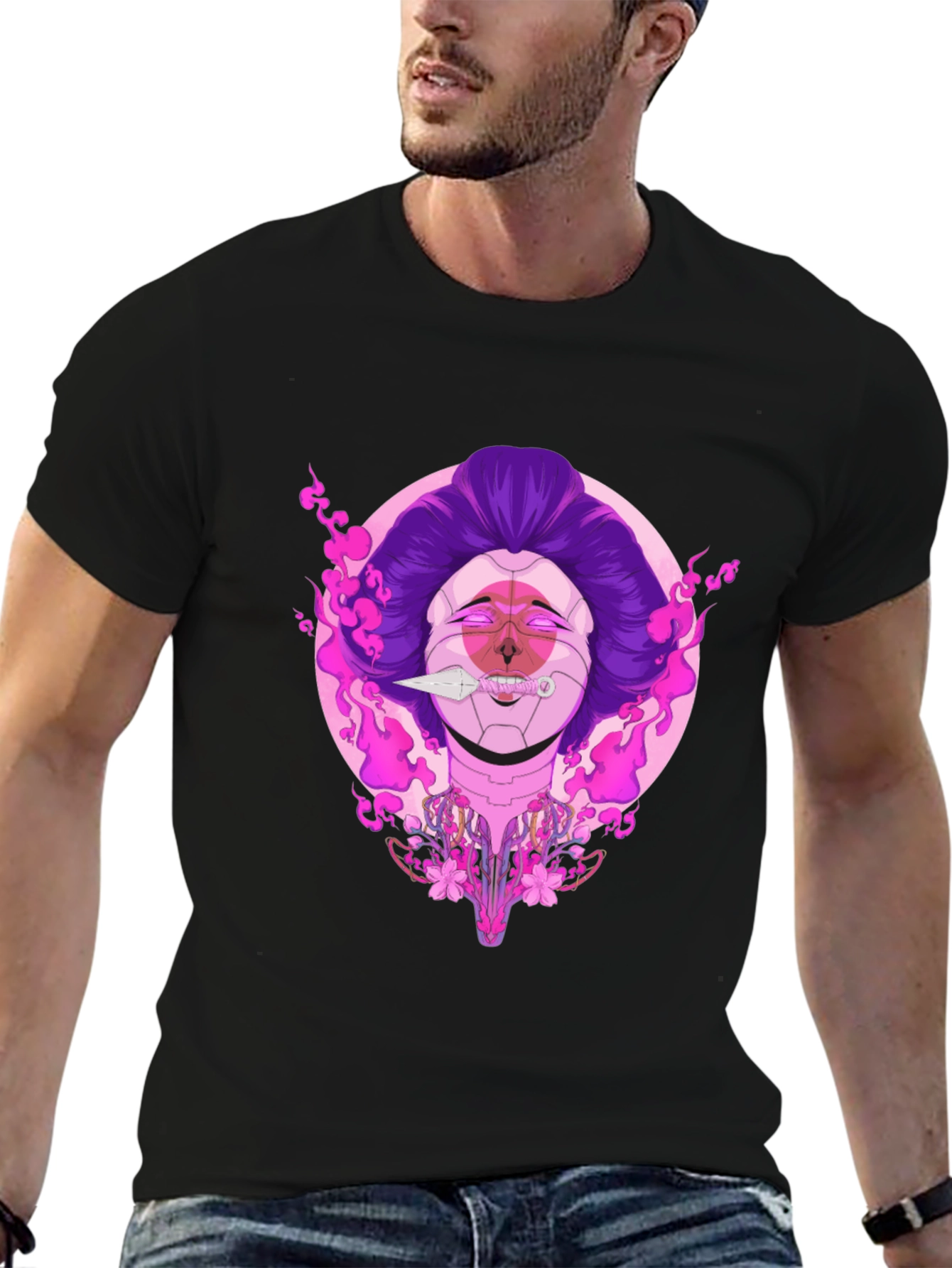 Cyberpunk Geisha Graphic Tee