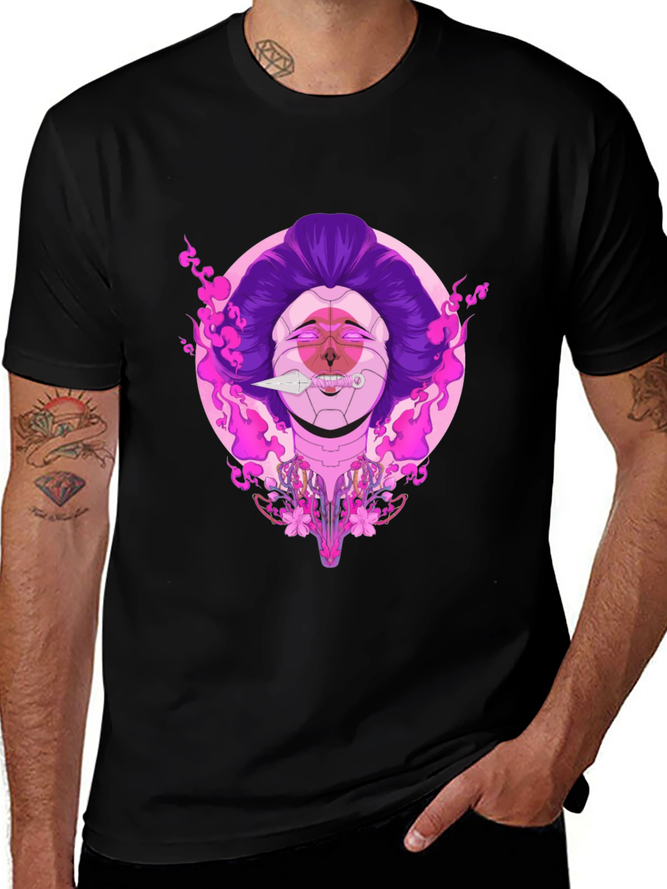 Cyberpunk Geisha Graphic Tee
