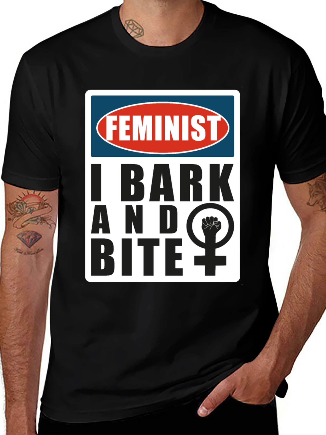 Feminist I Bark and Bite Graphic T-Shirt