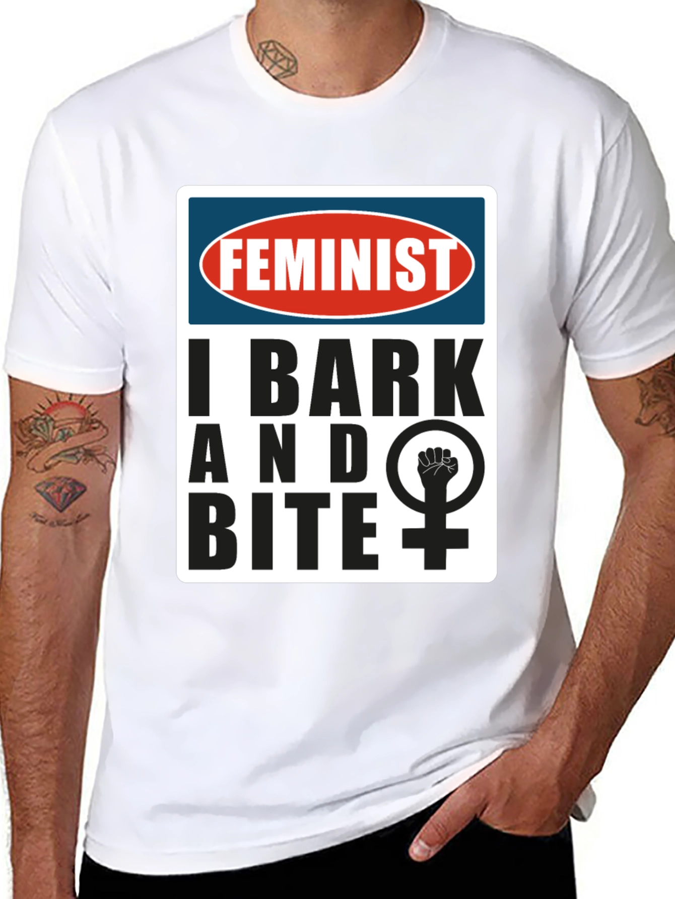 Feminist I Bark and Bite Graphic T-Shirt