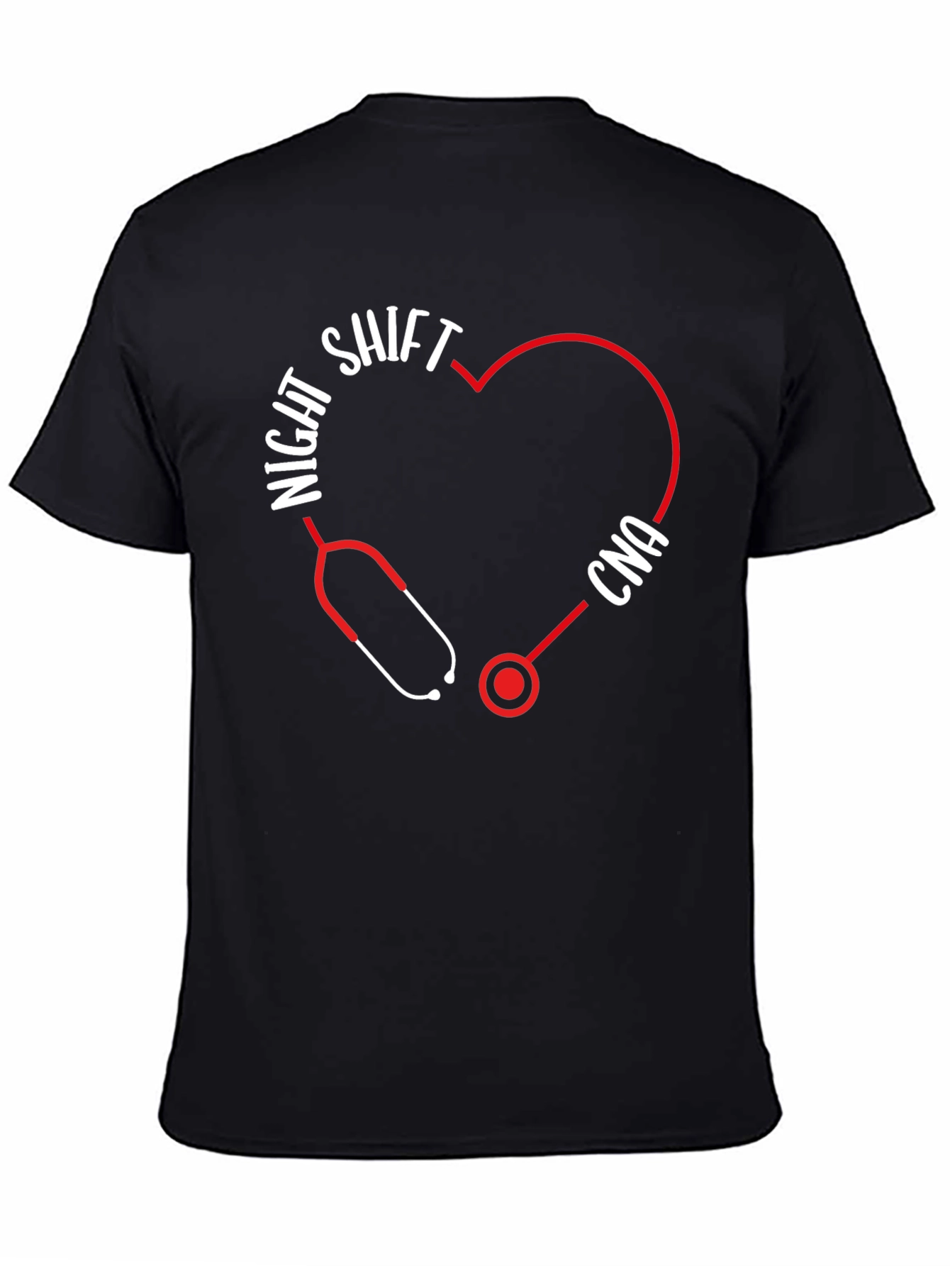 Night Shift CNA Stethoscope Heart T-Shirt