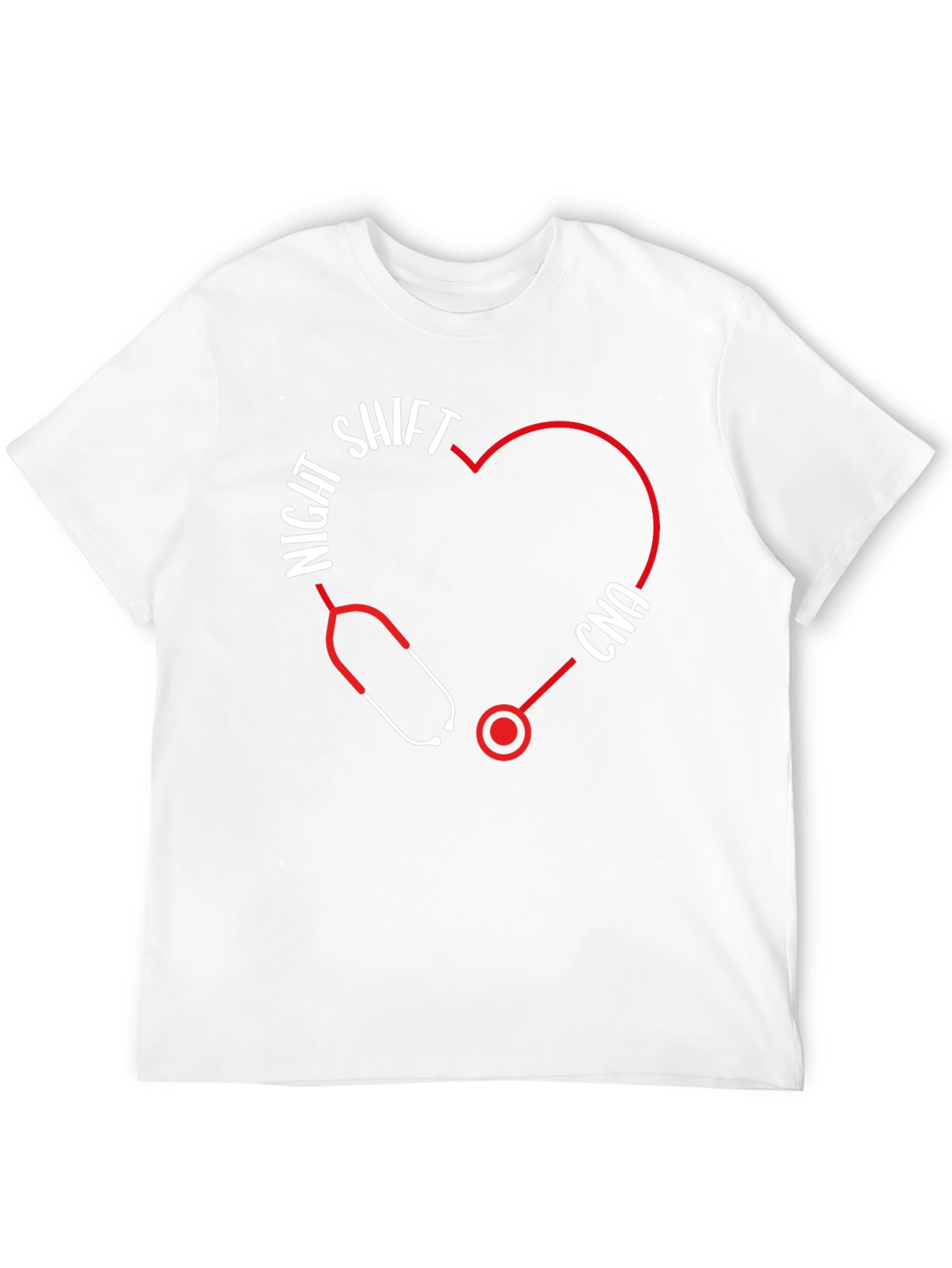 Night Shift CNA Stethoscope Heart T-Shirt