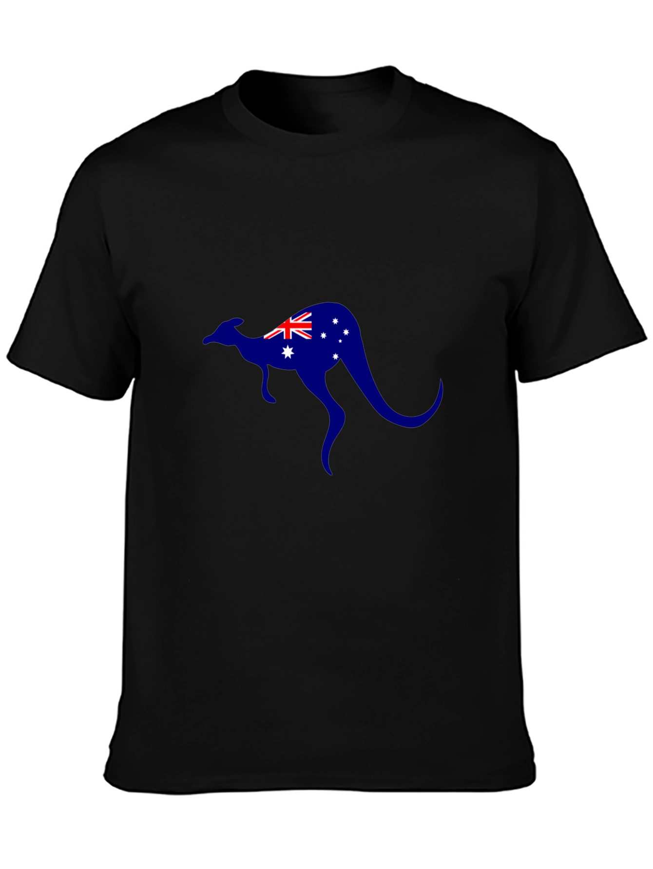Australian Kangaroo Flag T-Shirt - Black Cotton Tee