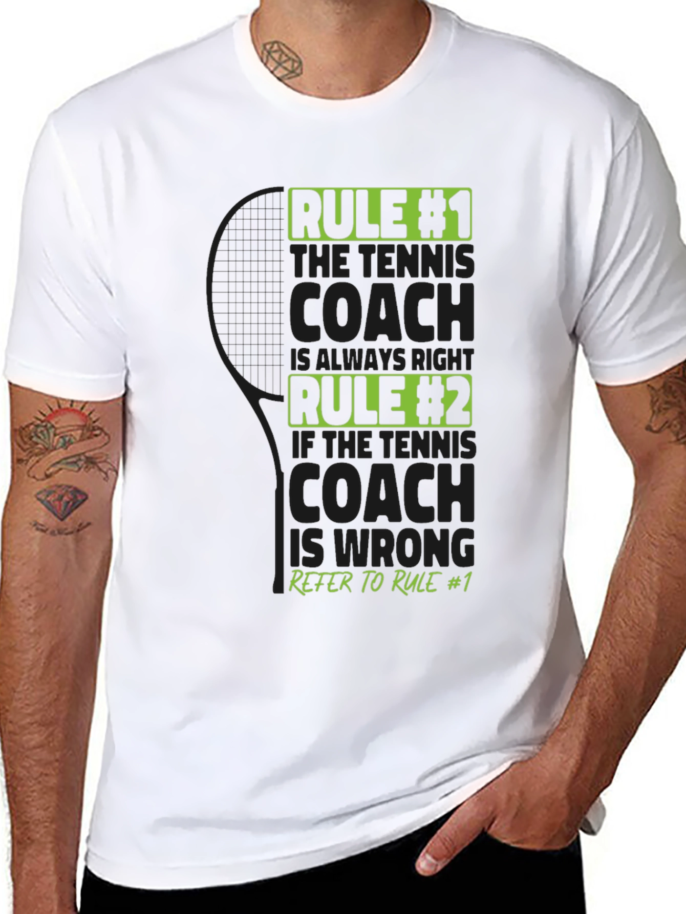 Tennis Coach Rules T-Shirt - Always Right Funny Tee