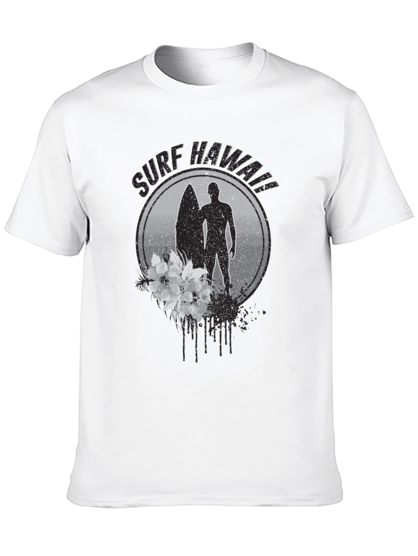 Surf Hawaii Graphic T-Shirt - Black