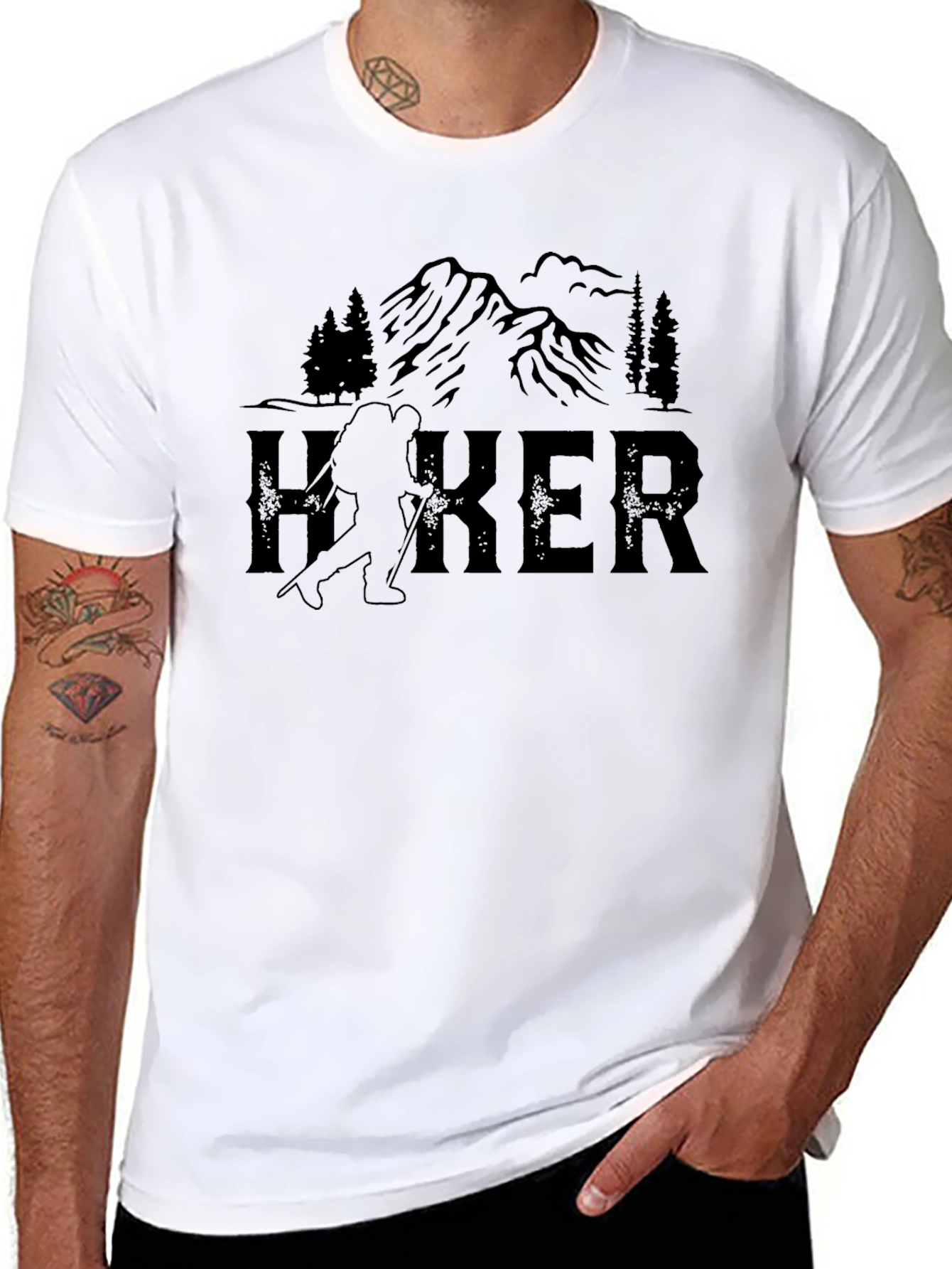 Hiker Mountain Graphic Tee - Outdoor Adventure Shirt