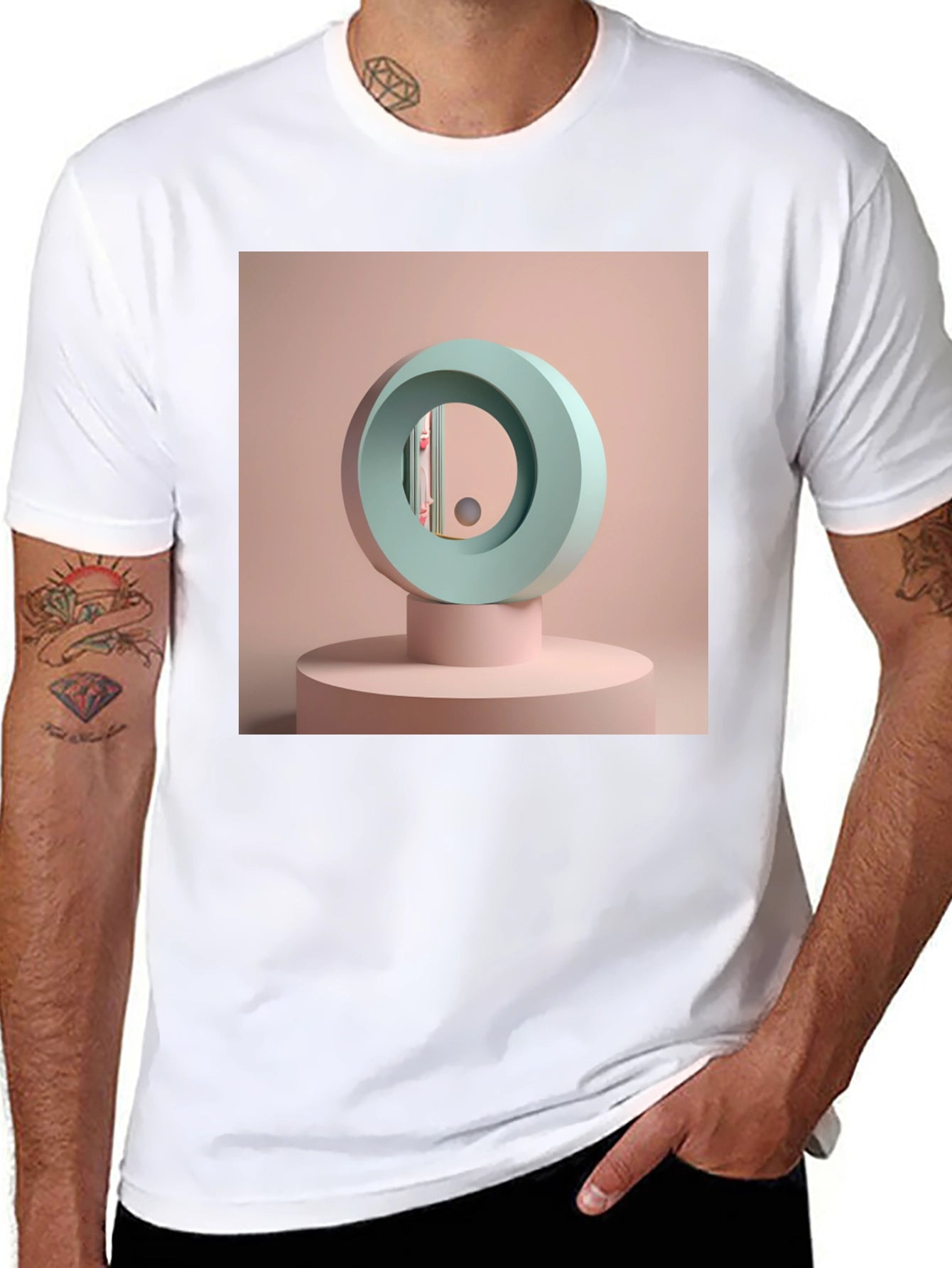 Abstract Geometric Design Tee - Modern Art Shirt