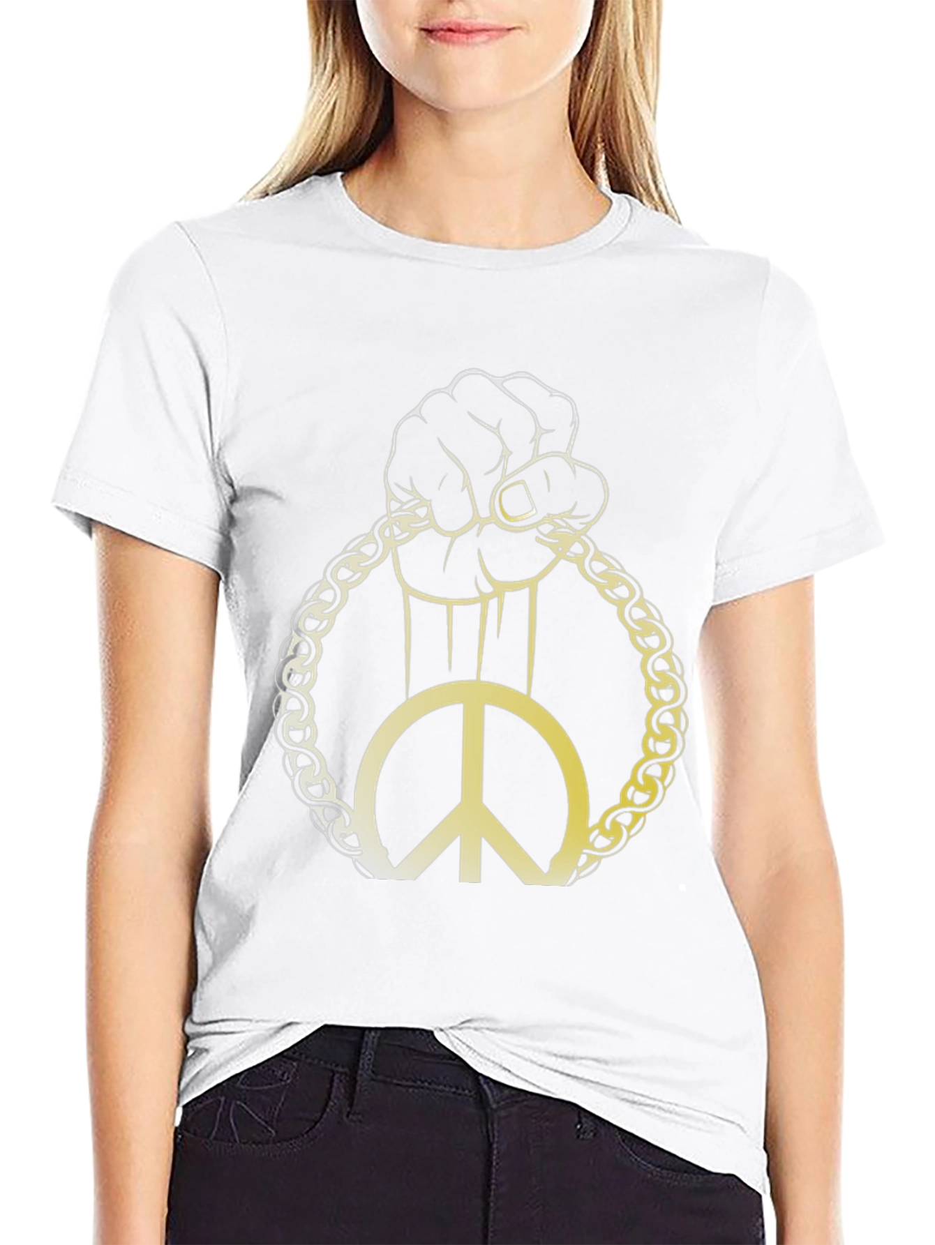 Peace Symbol Graphic Tee - Black