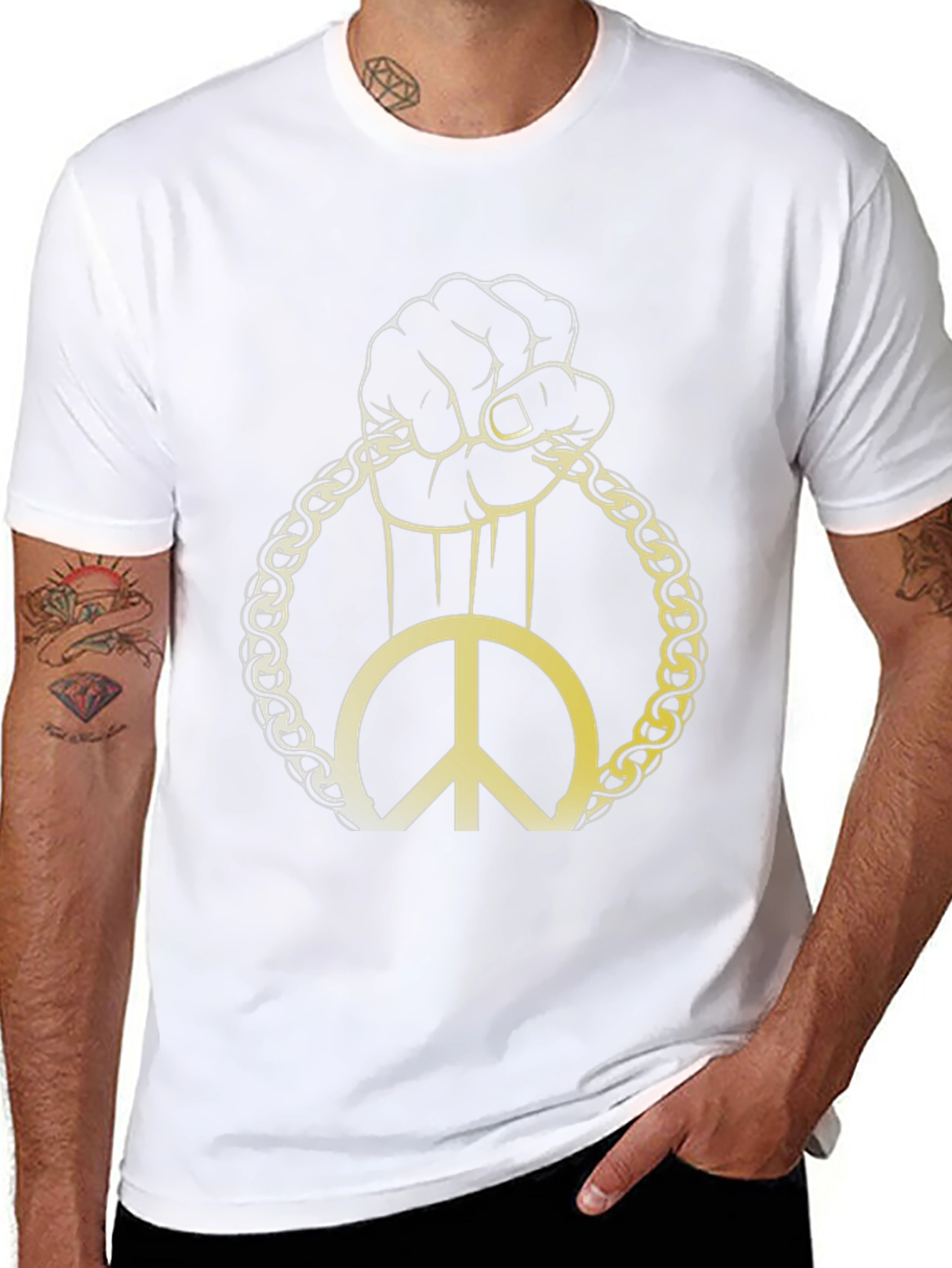 Peace Symbol Graphic Tee - Black