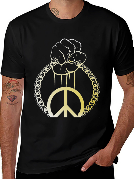 Peace Symbol Graphic Tee - Black