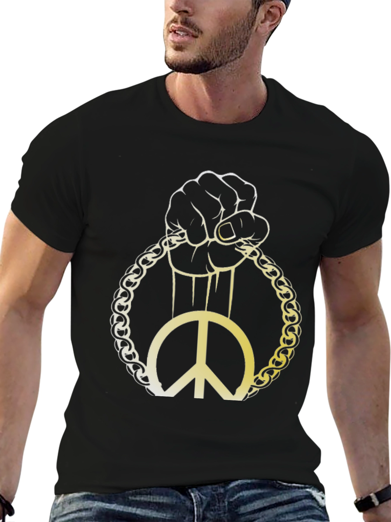 Peace Symbol Graphic Tee - Black