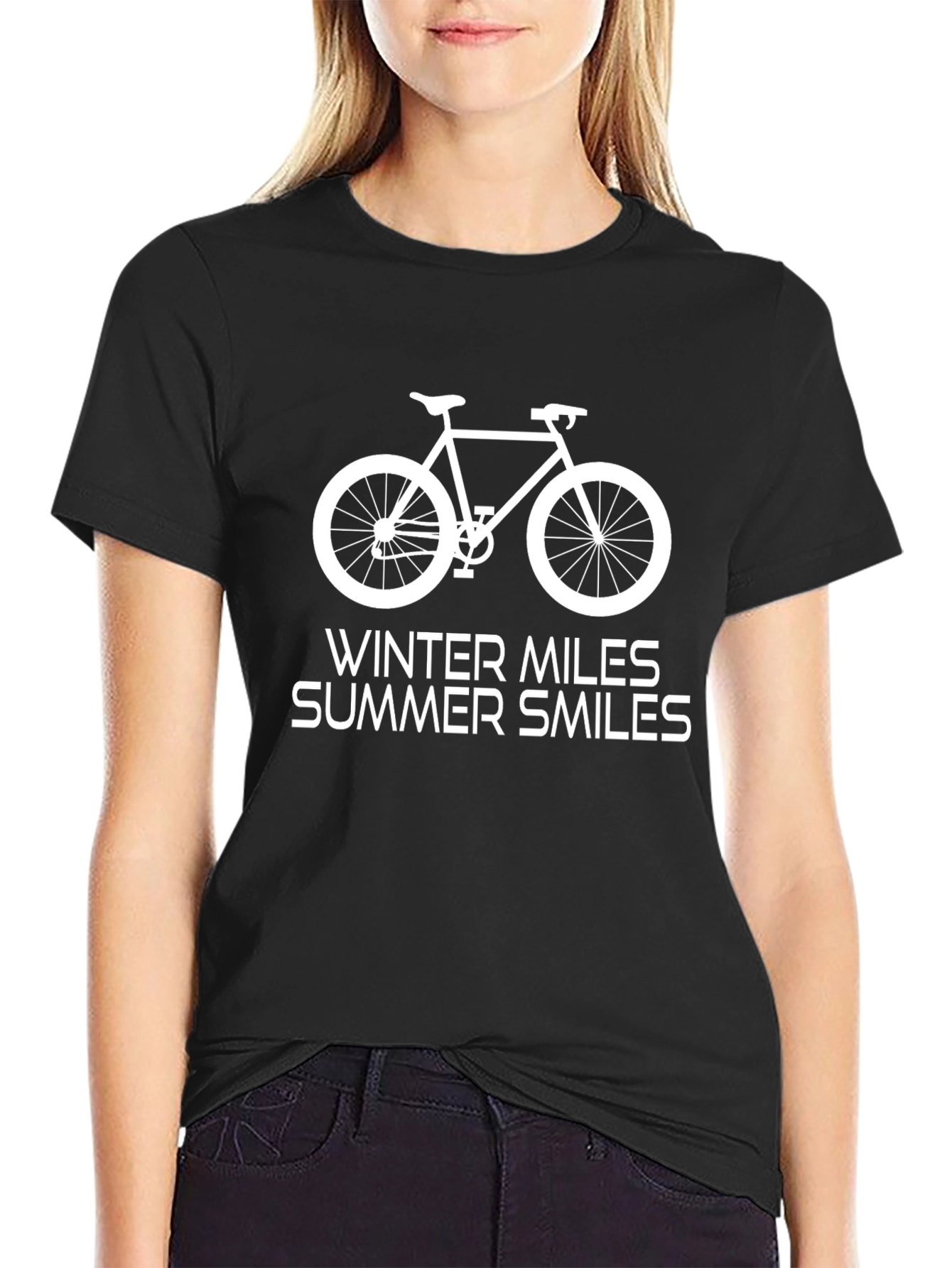 Bike Miles T-Shirt - Winter Miles Summer Smiles