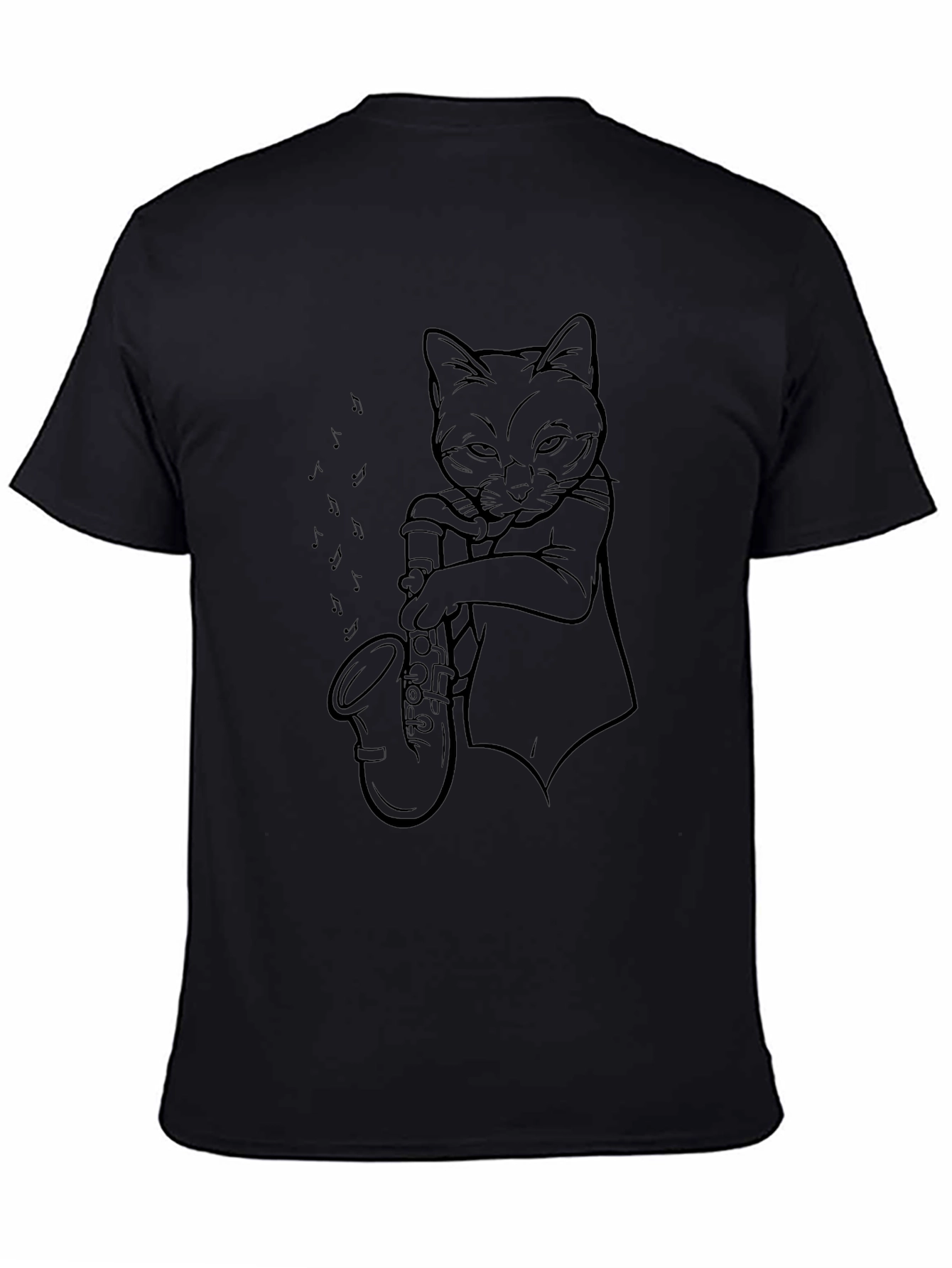 Cool Cat Saxophone Player Graphic Tee