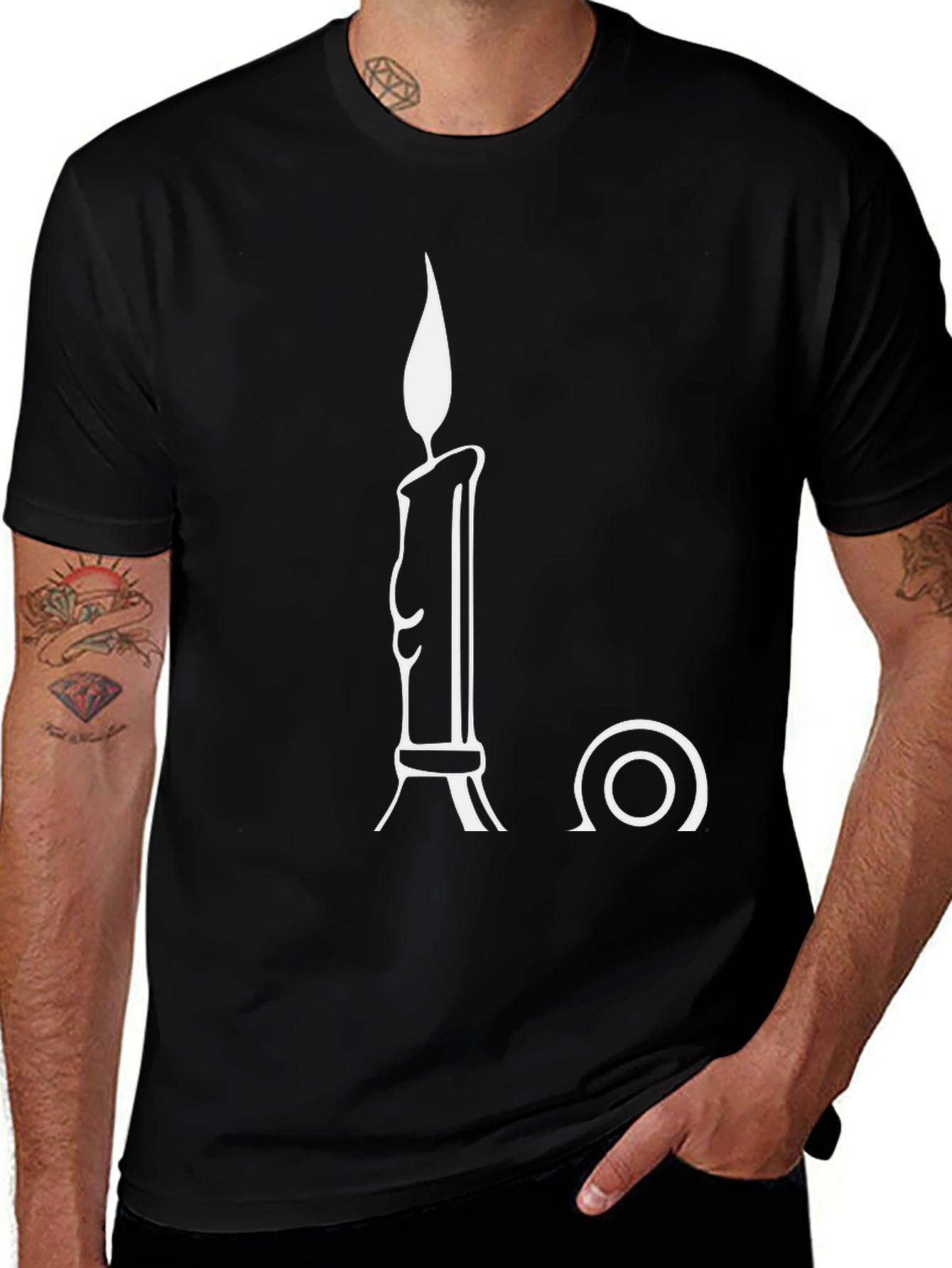 Candle Graphic Black T-Shirt