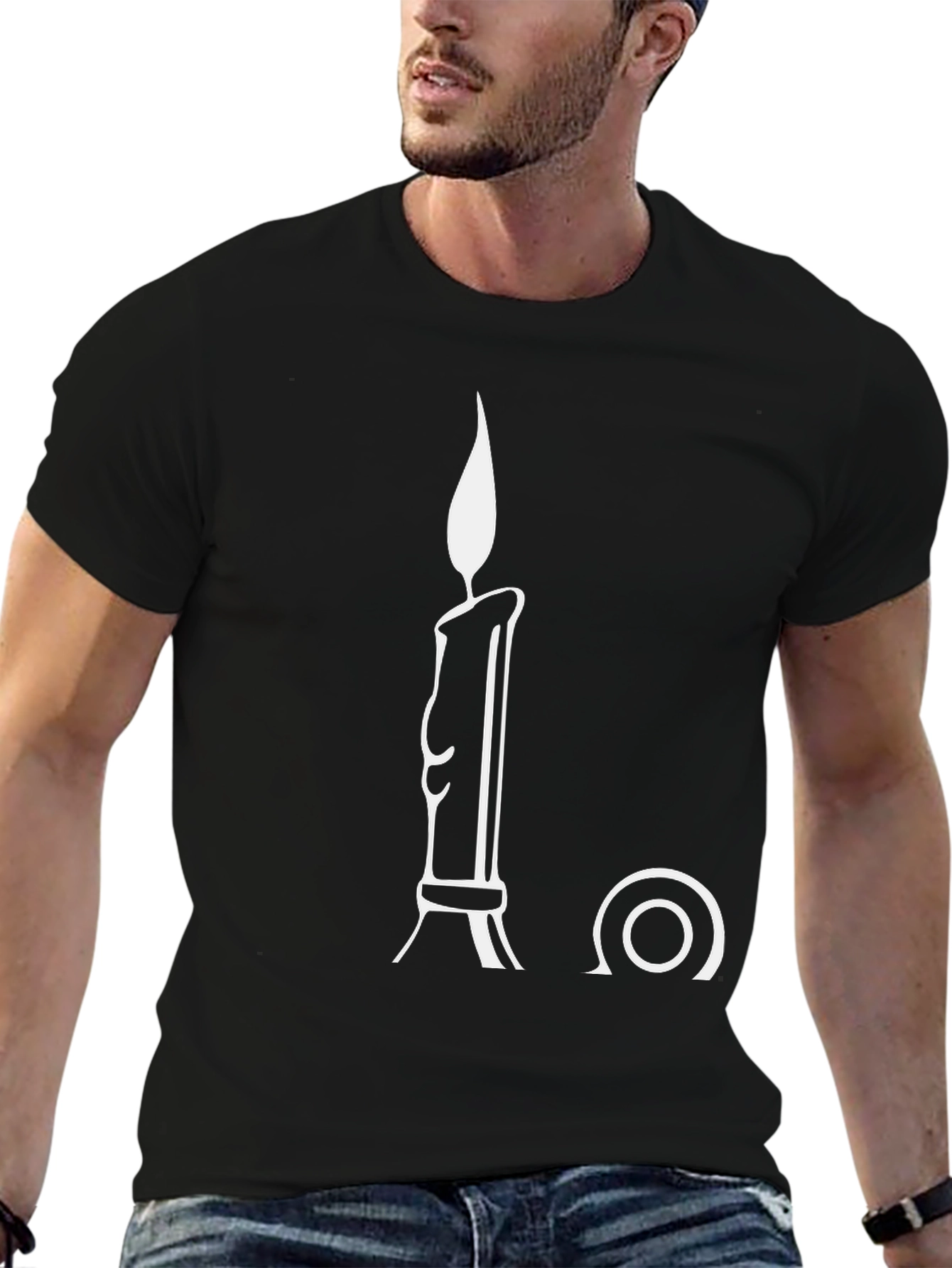 Candle Graphic Black T-Shirt