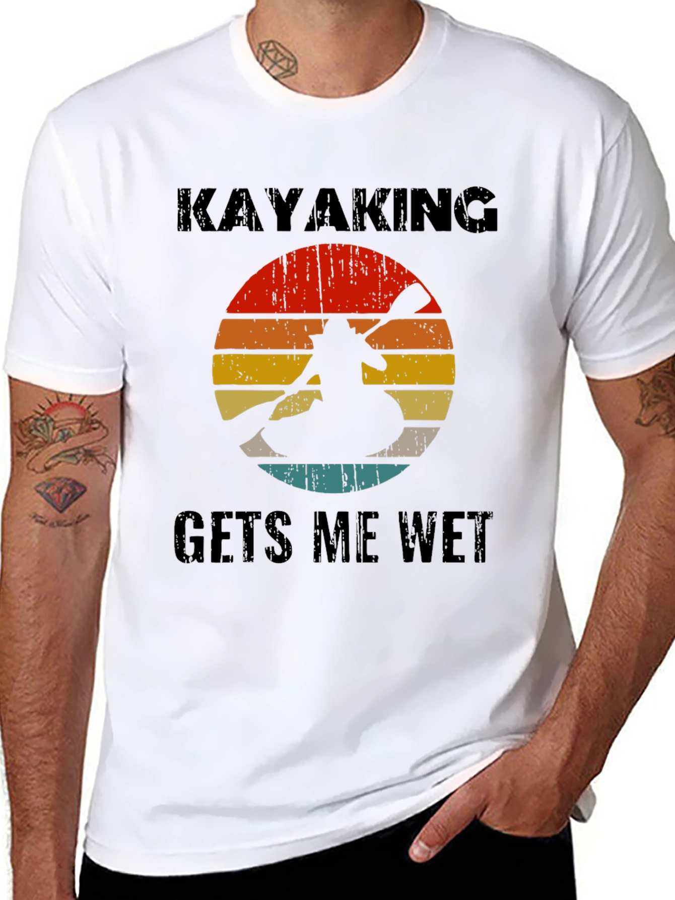 Kayaking Gets Me Wet T-Shirt Retro Design